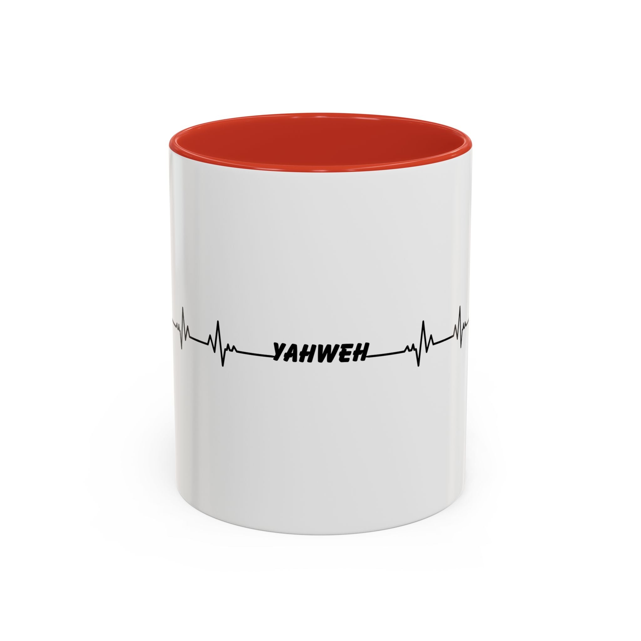 Yahweh Heartbeat Accent Coffee Mug — Christian Faith Prayer Gift (11/15oz)