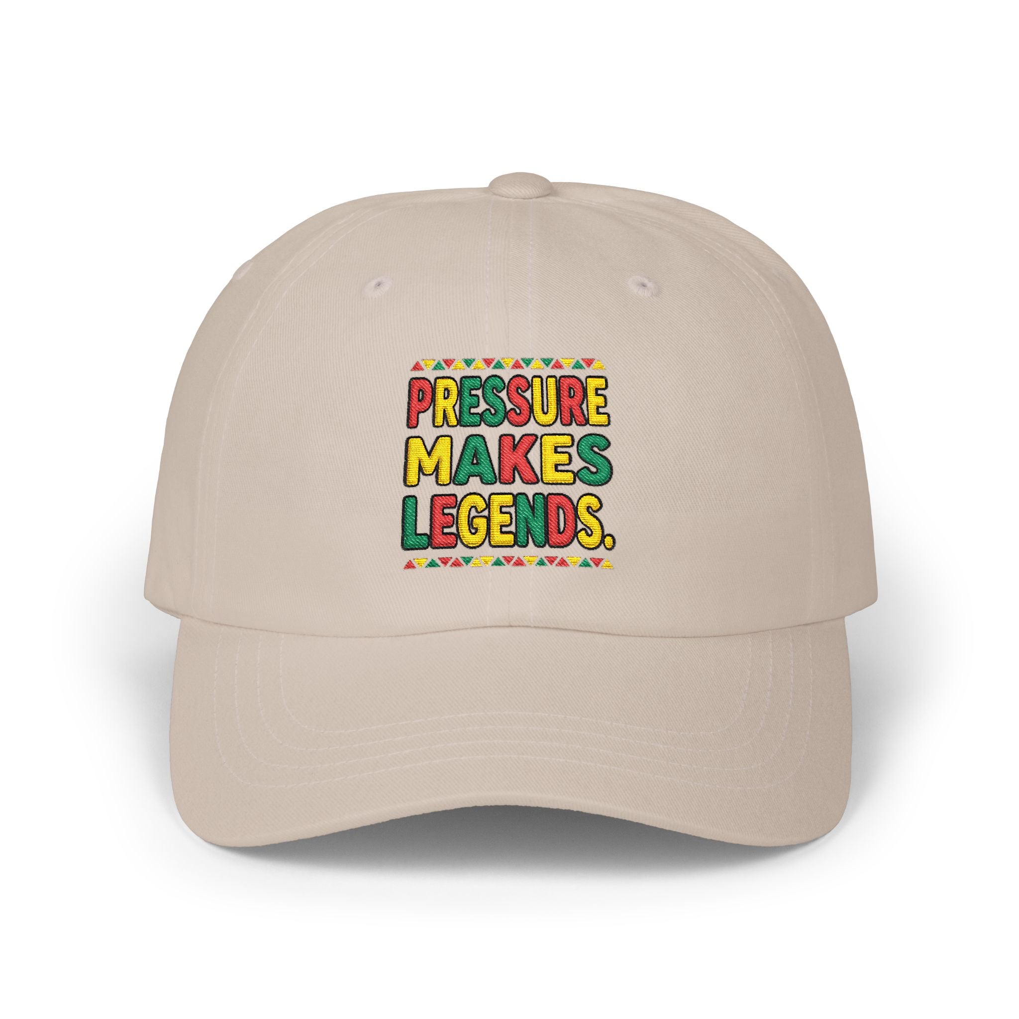Dad Cap — "Pressure Makes Legends" Colorful Embroidered Baseball Hat