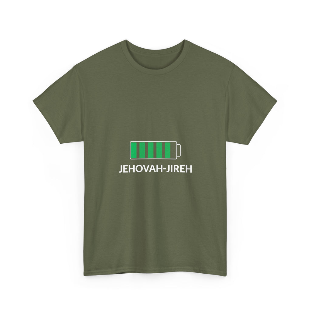 Jehovah-Jireh Battery Graphic Tee — Christian Faith T-Shirt