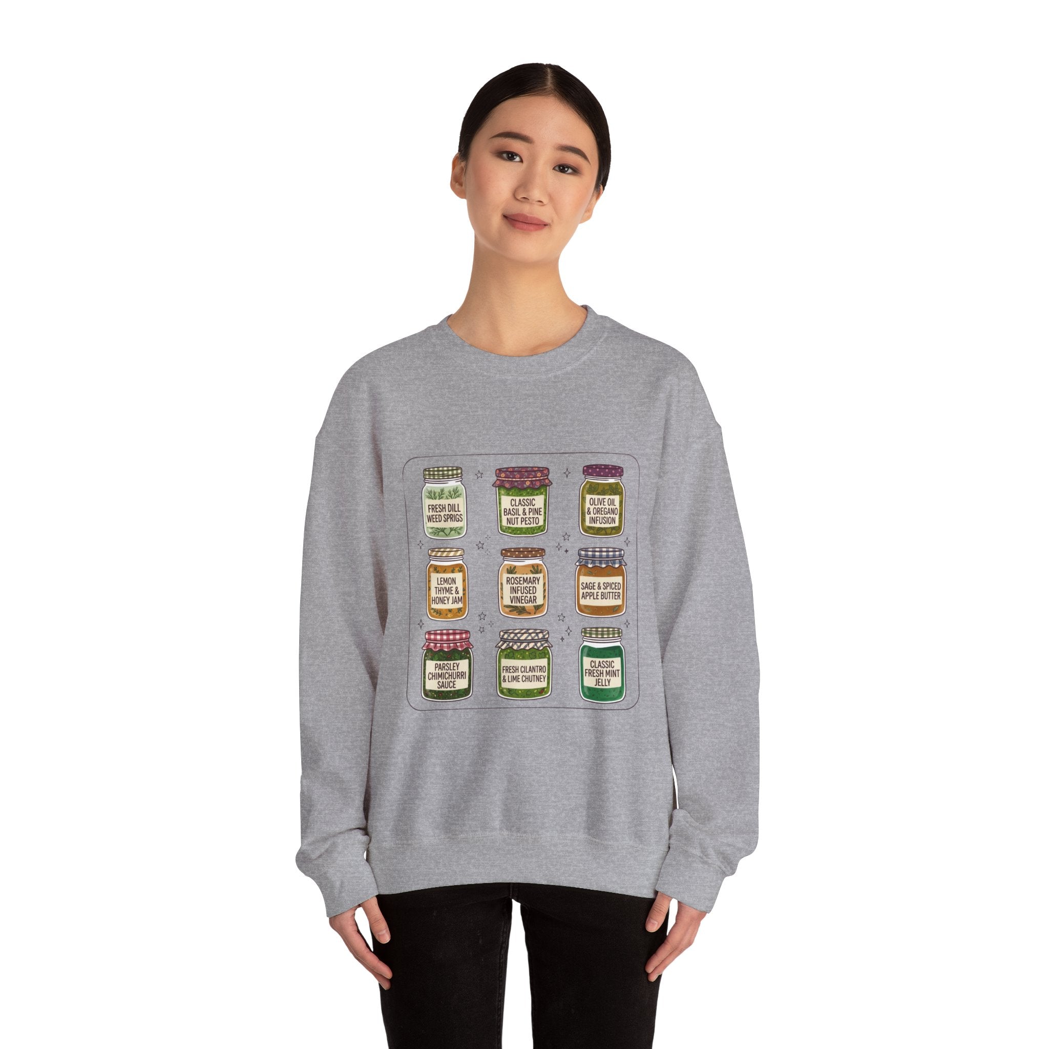 Vintage Jam Jar Illustration Sweatshirt | Retro Food Graphics, Hand-Drawn Diner Style