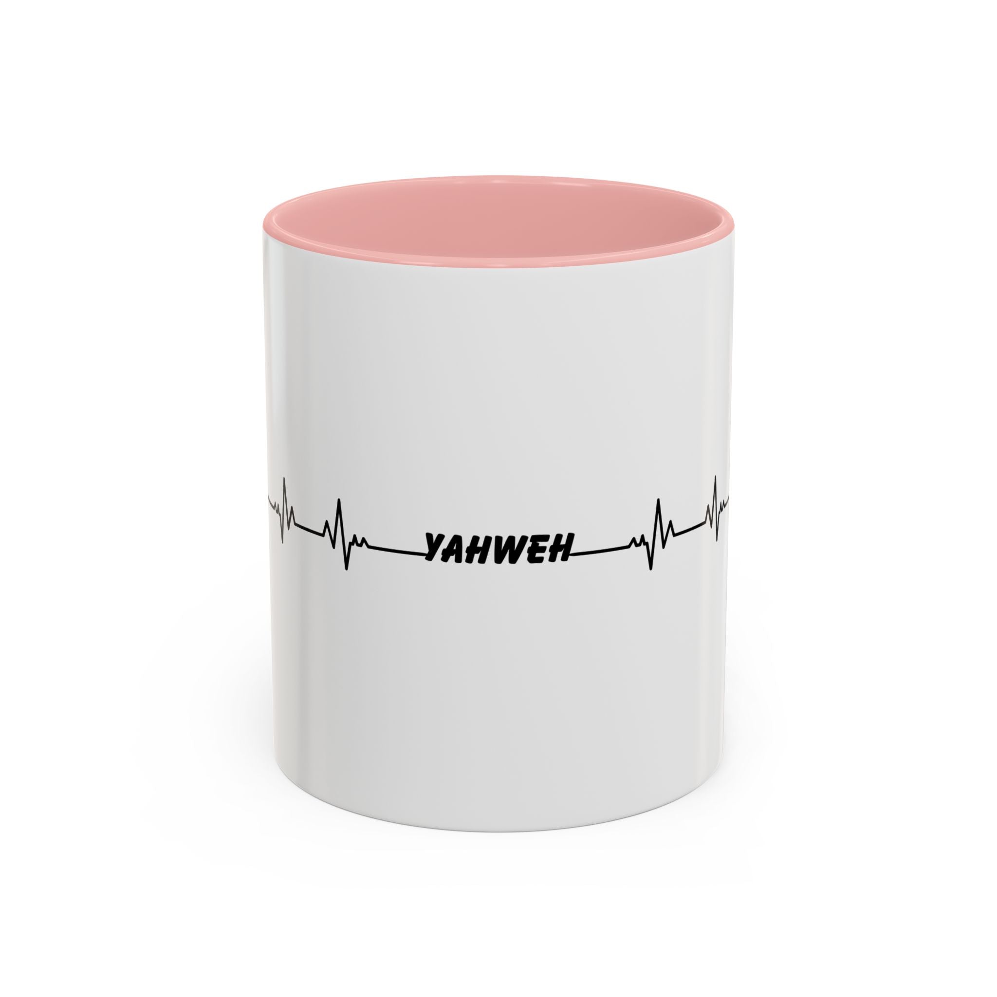 Yahweh Heartbeat Accent Coffee Mug — Christian Faith Prayer Gift (11/15oz)