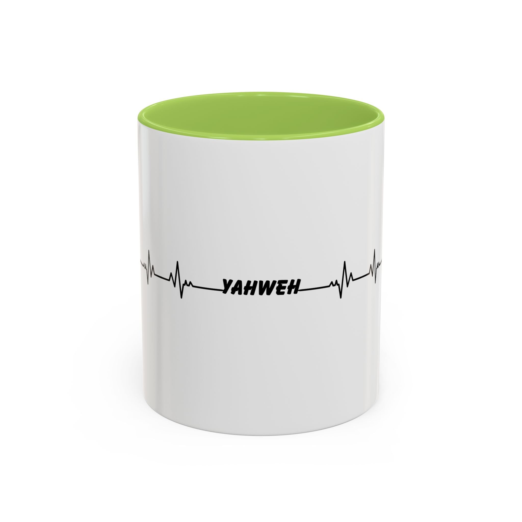 Yahweh Heartbeat Accent Coffee Mug — Christian Faith Prayer Gift (11/15oz)