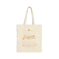 Canvas Tote Bag - 'Write The Vision, Plain' Inspirational Gold Script Tote for Writers & Creatives