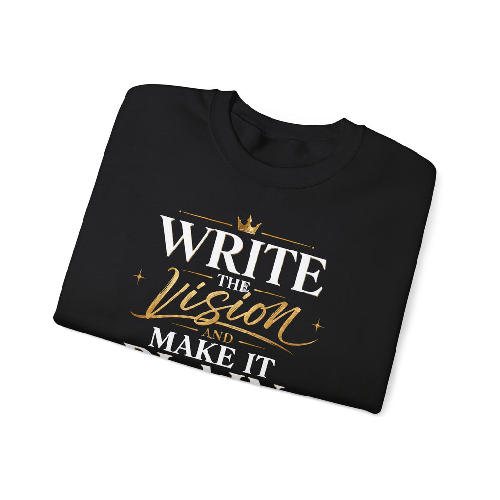 Write the Vision Crewneck Sweatshirt — Inspirational Christian Quote Pullover