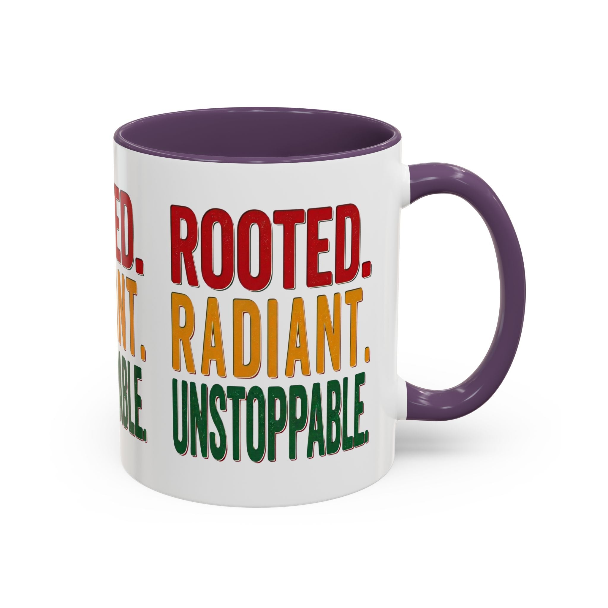 Rooted Radiant Unstoppable Accent Coffee Mug — Empowerment Message 11/15oz