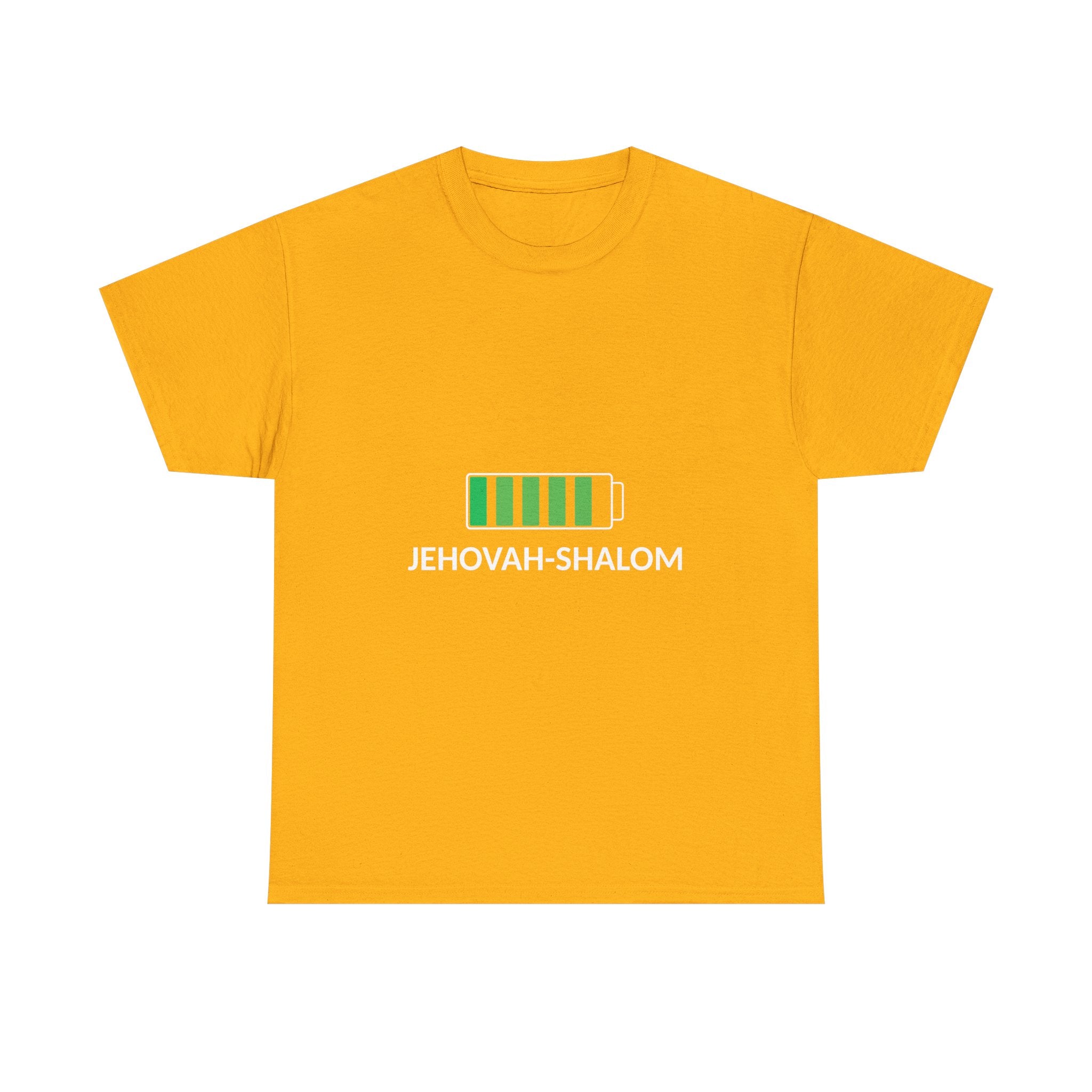 Jehovah-Shalom Battery Graphic Tee — Christian Faith Peace T-Shirt