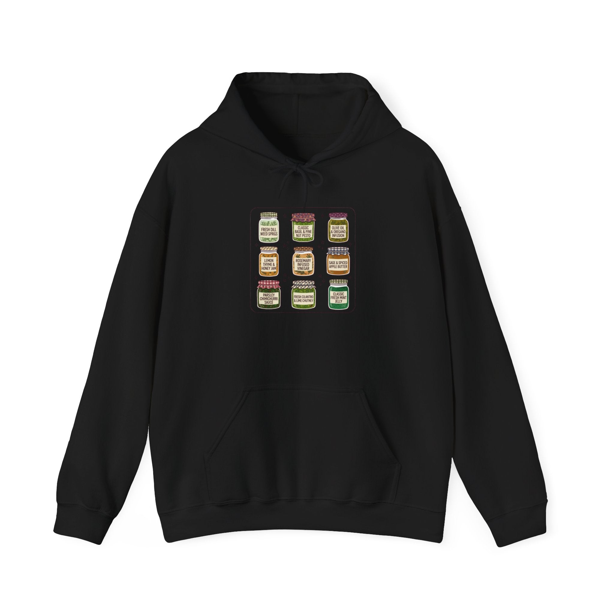 Retro Jam Jar Grid Hoodie | Vintage Food Graphics, Nostalgic Diner Style