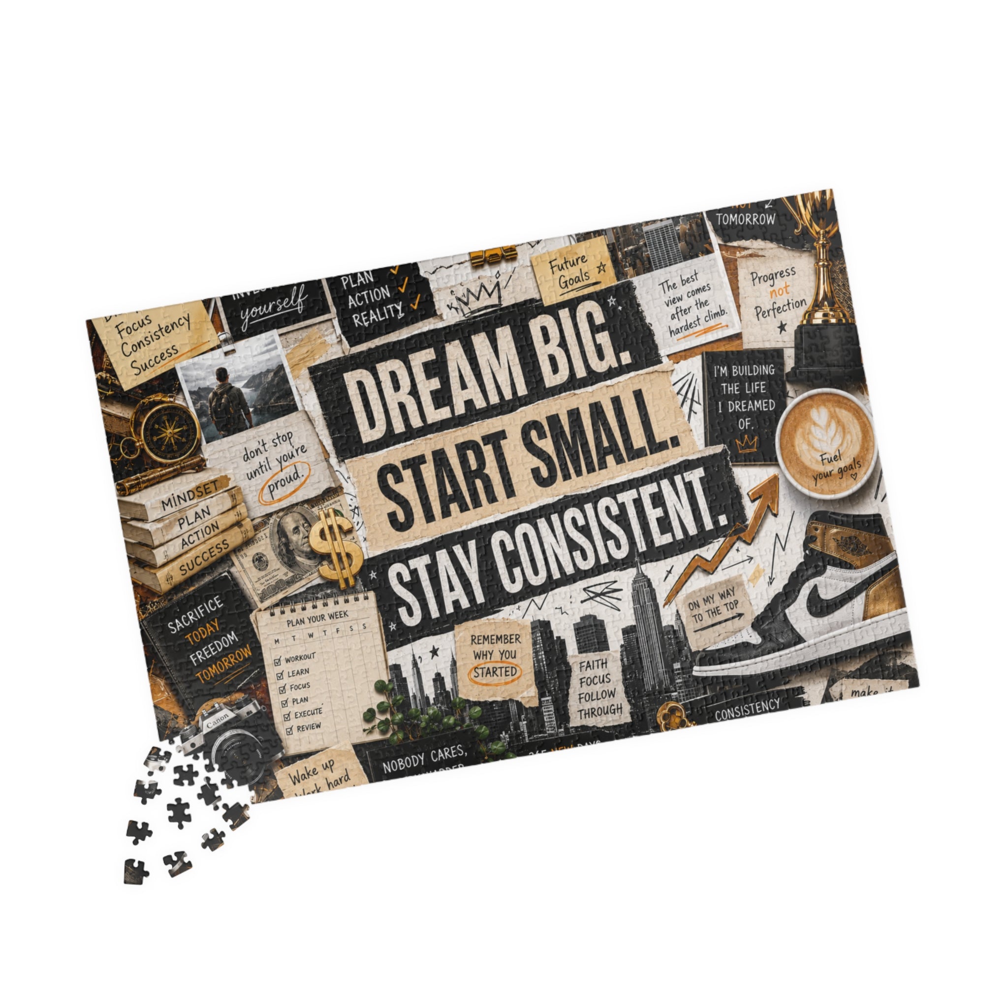 Inspirational 'Dream Big. Start Small. Stay Consistent.' Puzzle — Motivational 520/1014-Piece Jigsaw