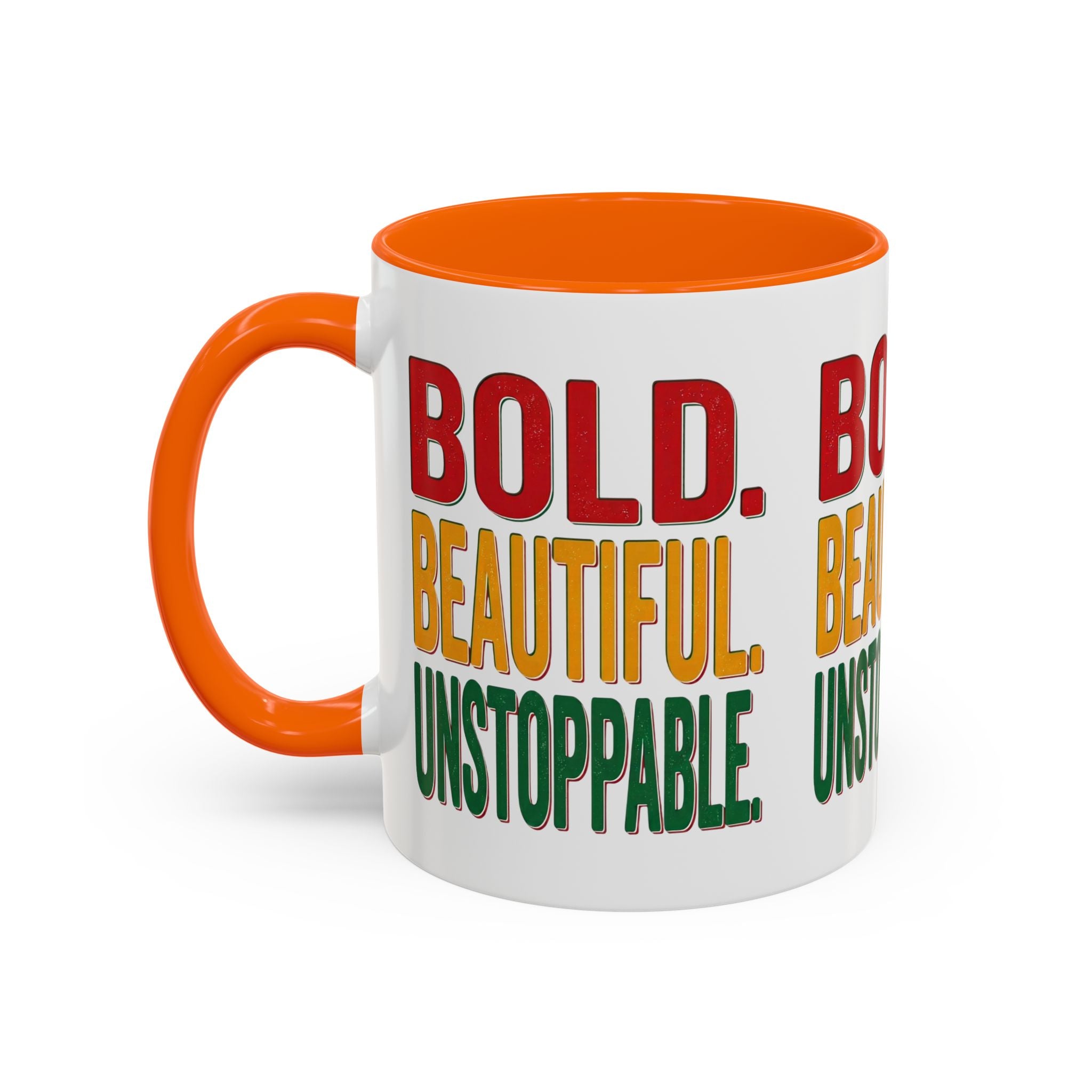 Bold Beautiful Unstoppable Accent Coffee Mug — Inspirational 11/15oz Gift