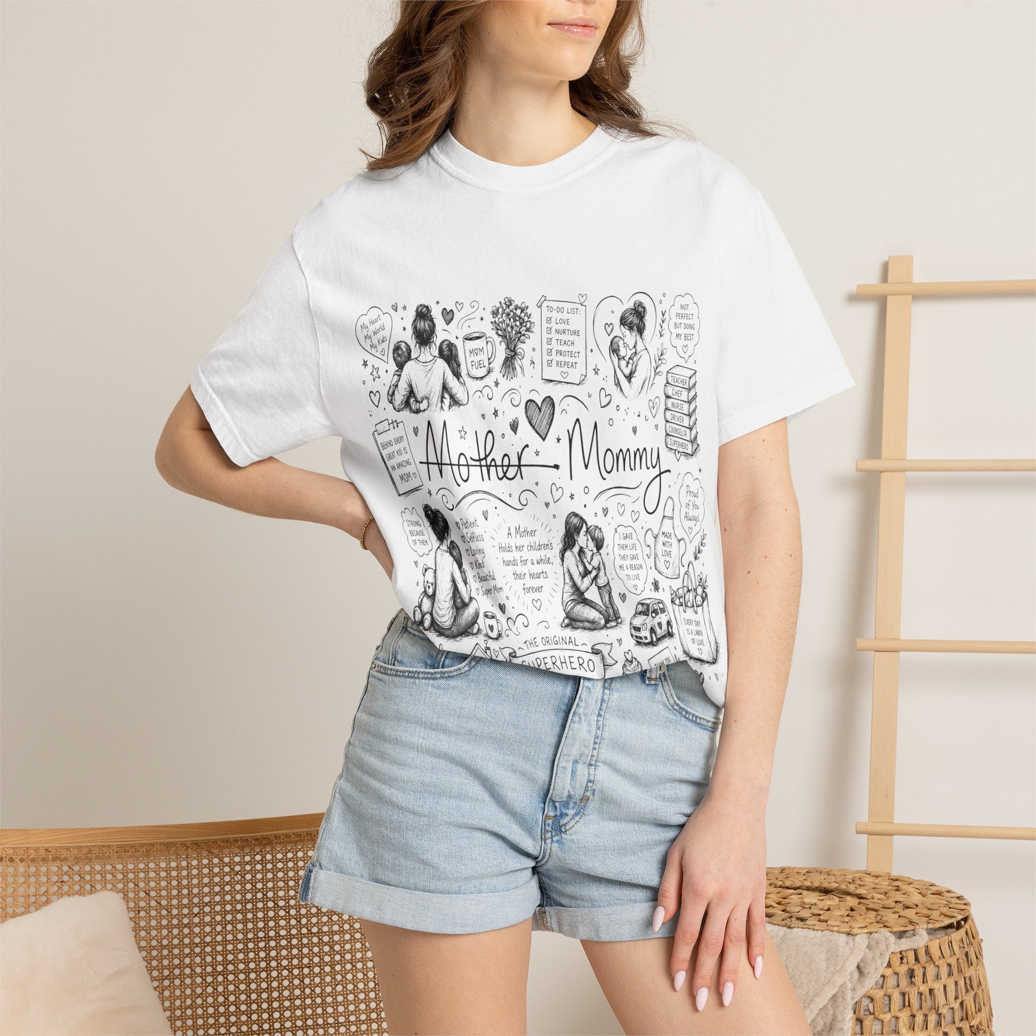 Mother's Day Doodle Gift T-Shirt — Appreciation Present for Mom