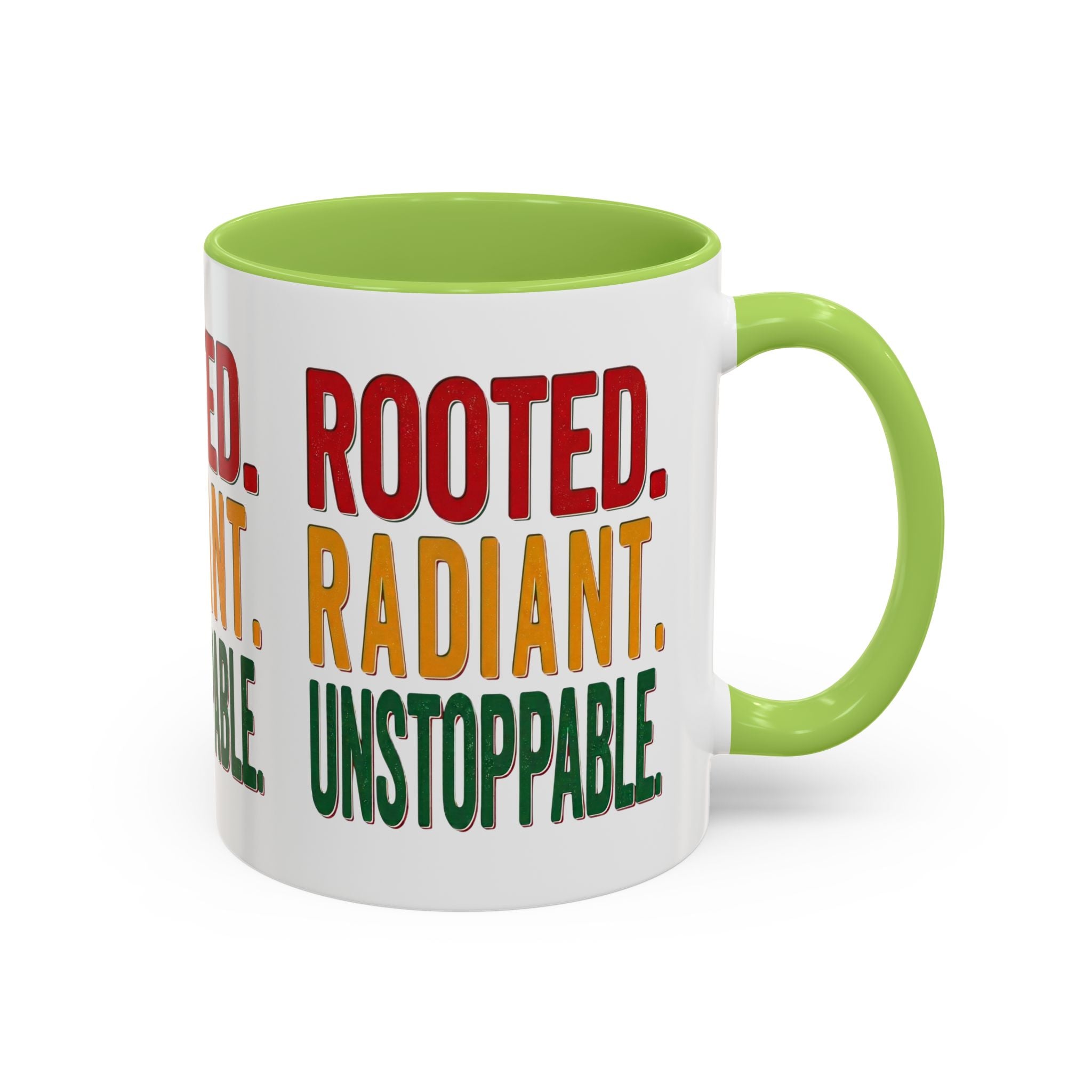Rooted Radiant Unstoppable Accent Coffee Mug — Empowerment Message 11/15oz