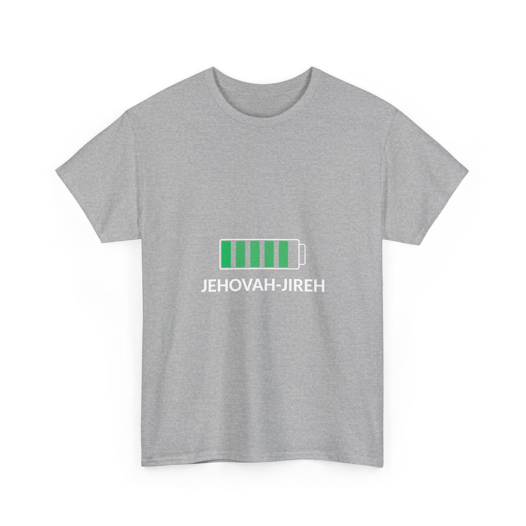 Jehovah-Jireh Battery Graphic Tee — Christian Faith T-Shirt