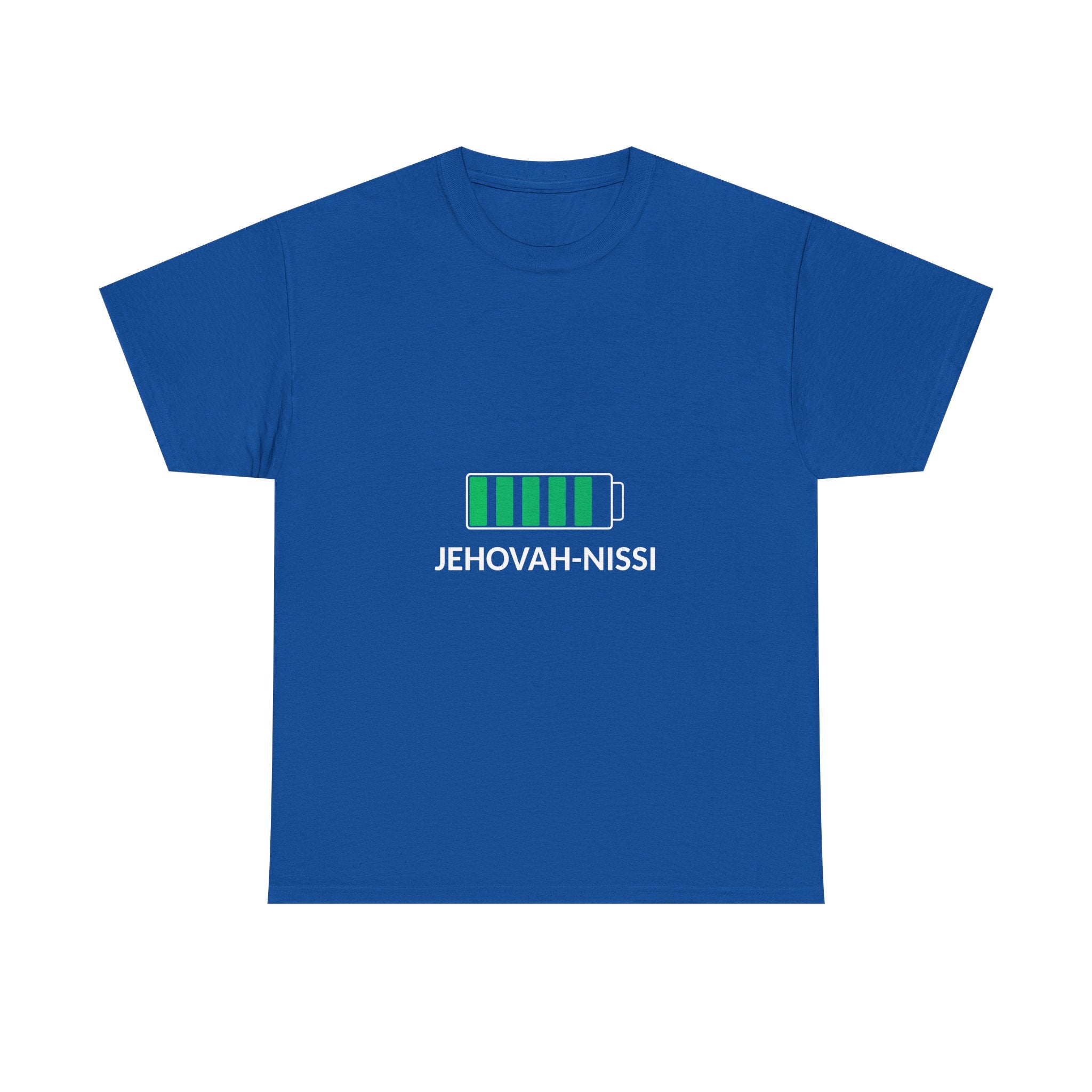 Jehovah-Nissi Battery Tee — Christian Faith Graphic T-Shirt