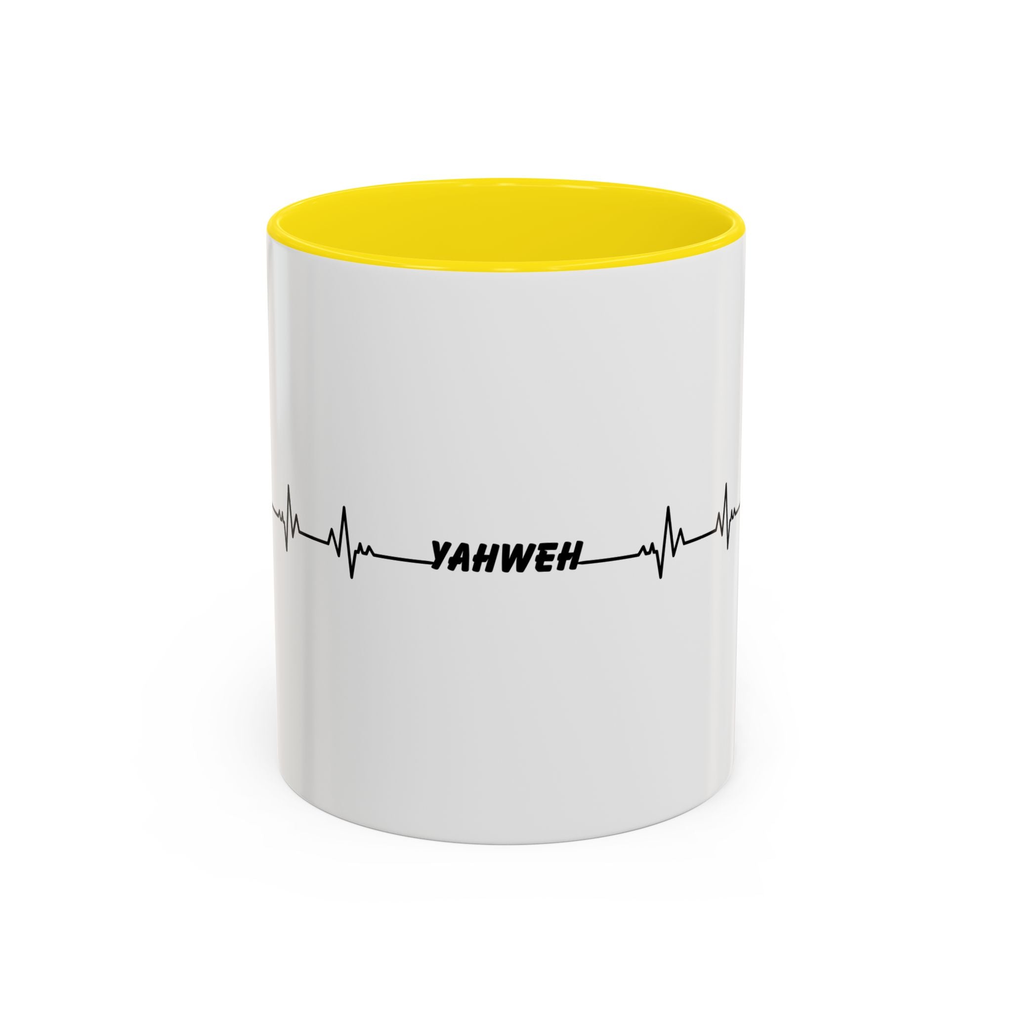 Yahweh Heartbeat Accent Coffee Mug — Christian Faith Prayer Gift (11/15oz)