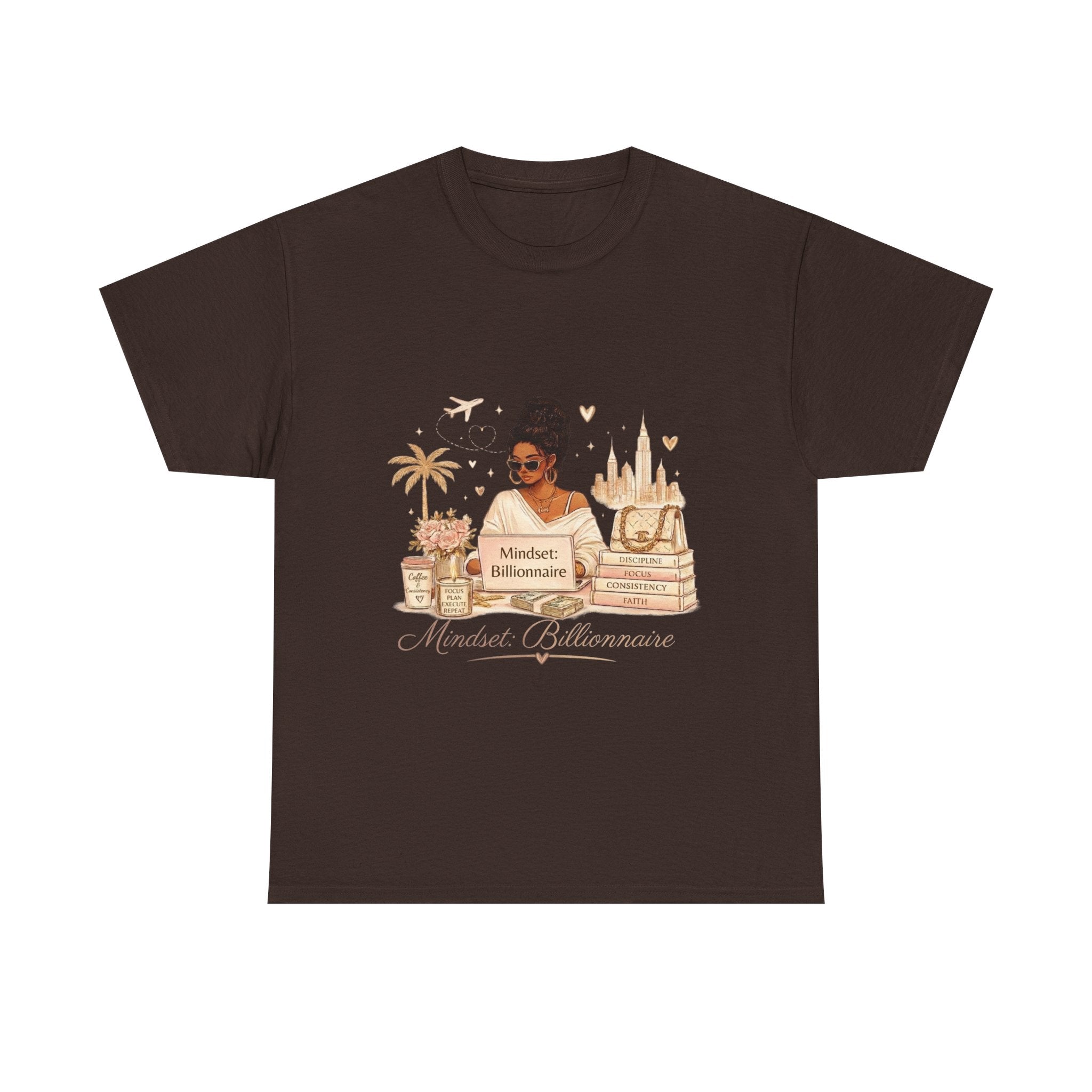 Mindset Millionaire Graphic Tee — Luxe Travel & Fashion Illustration Shirt