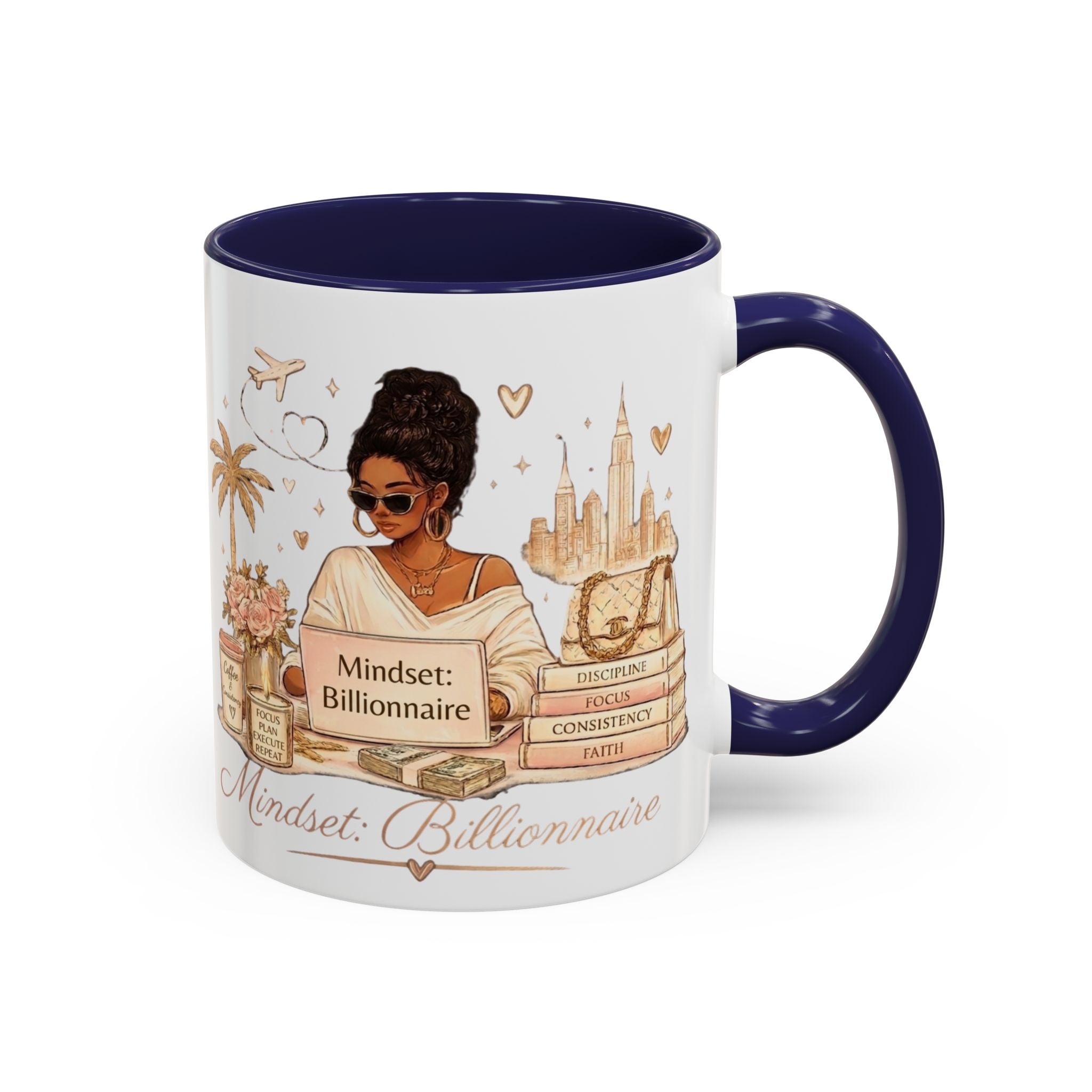 Mindset: Billionaire Accent Coffee Mug — Inspirational Luxury Travel Design (11/15 oz)