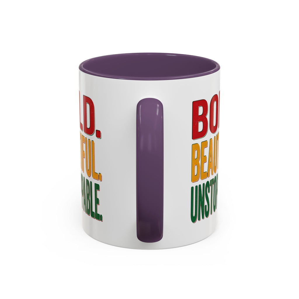 Bold Beautiful Unstoppable Accent Coffee Mug — Inspirational 11/15oz Gift