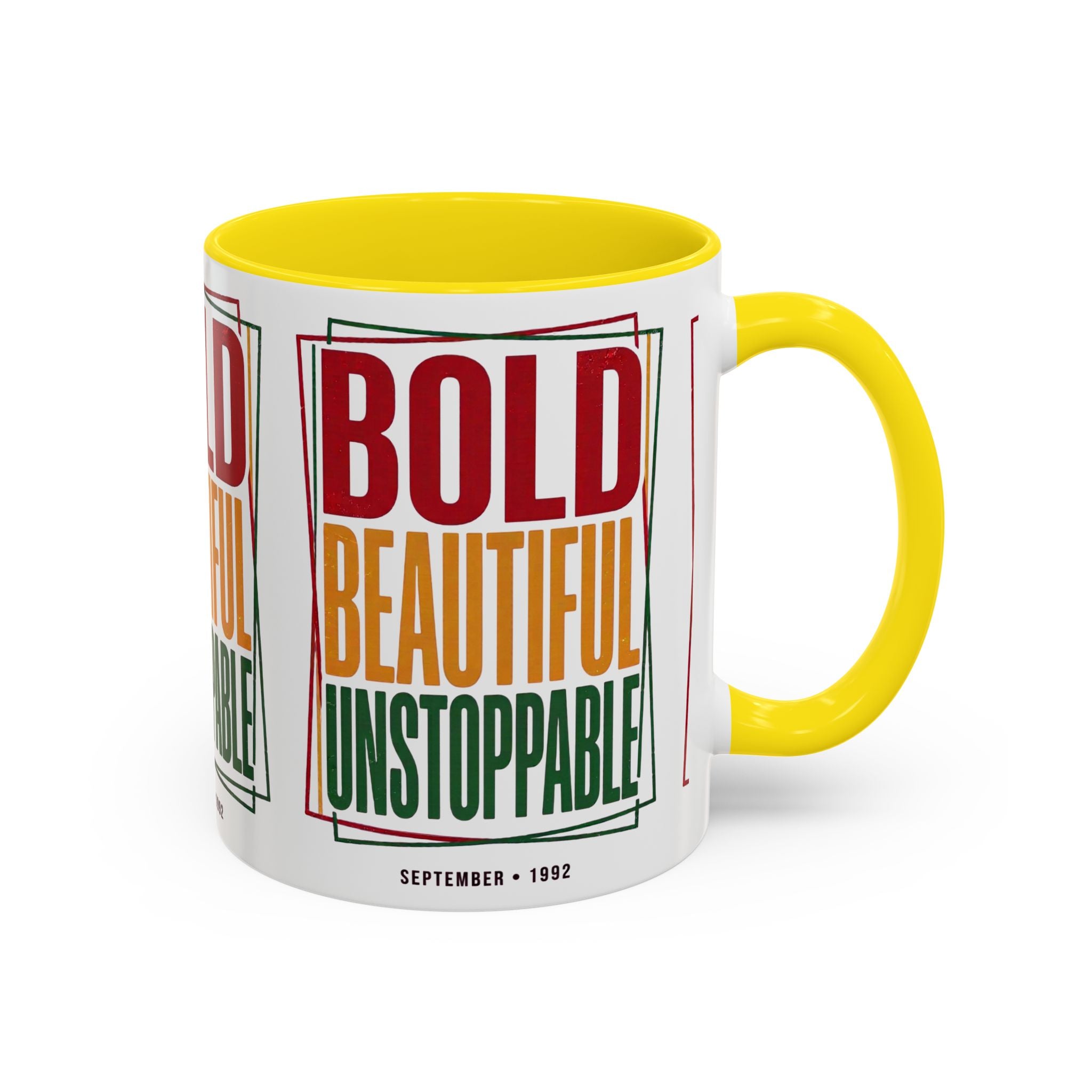 Bold Beautiful Unstoppable Accent Coffee Mug — Motivational Inspirational Gift (11/15oz)