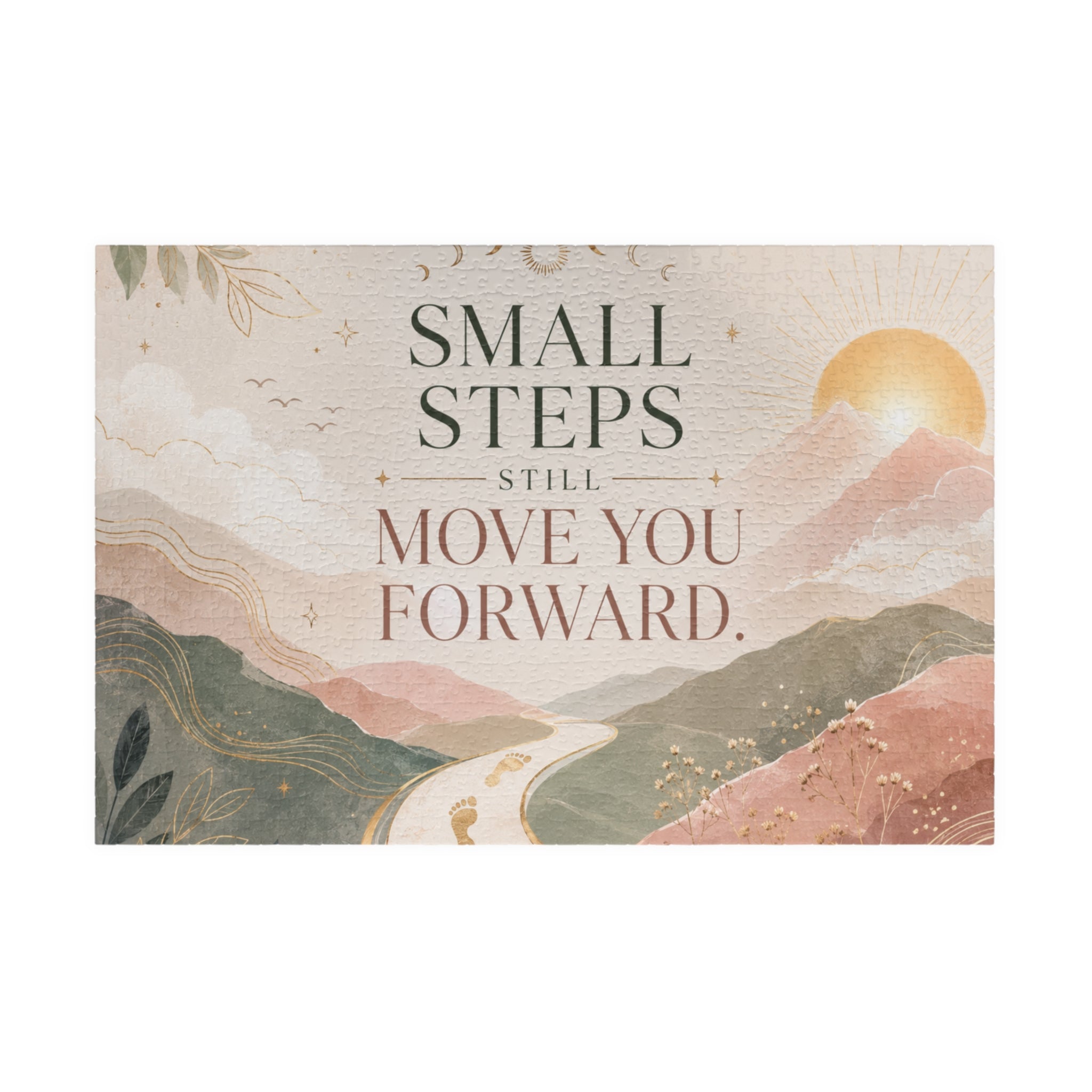 Motivational Puzzle — "Small Steps Still Moves You Forward" Inspirational Jigsaw (110–1014 pcs)