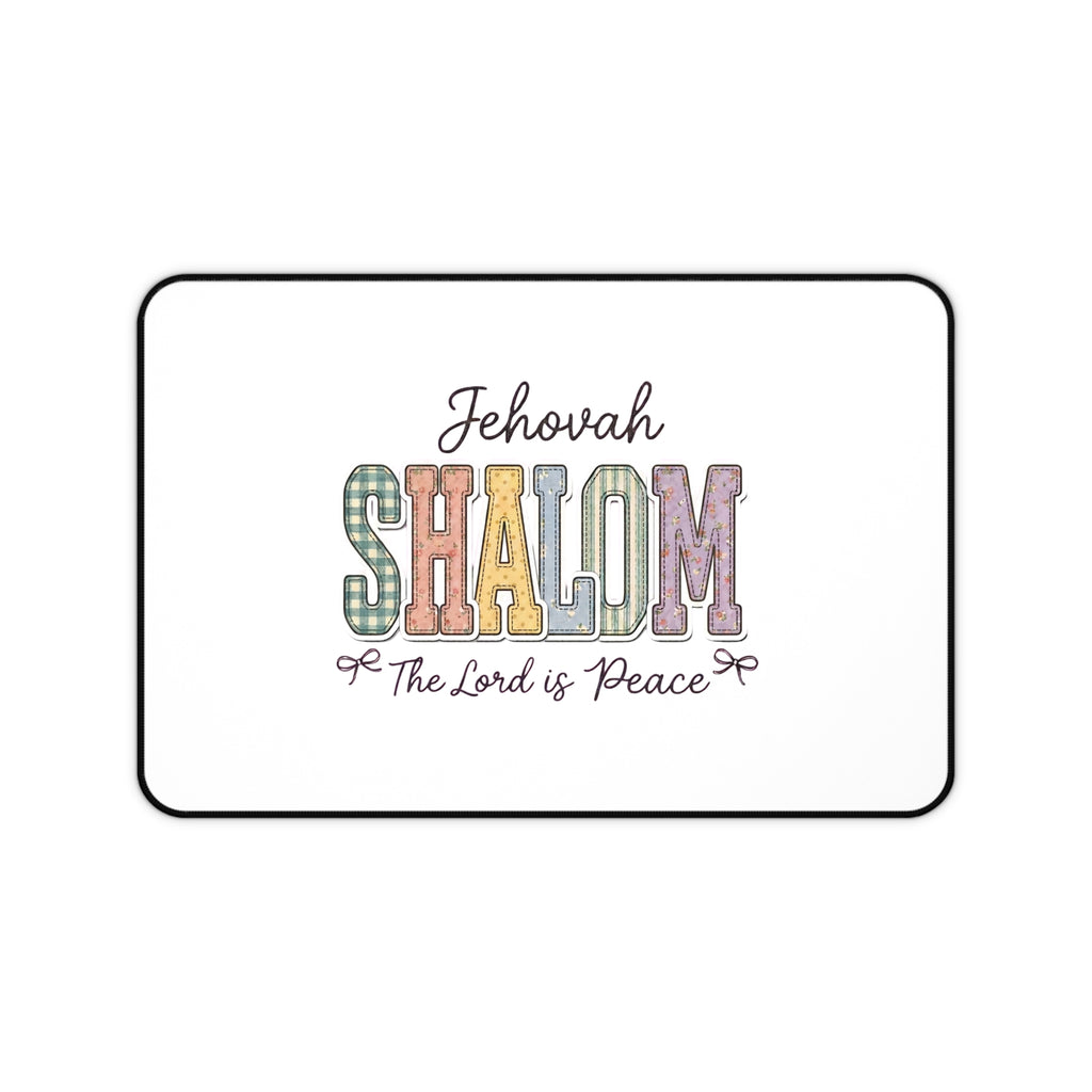 Desk Mat — "Jehovah Shalom: The Lord Is Peace" Inspirational Office Desk Mat