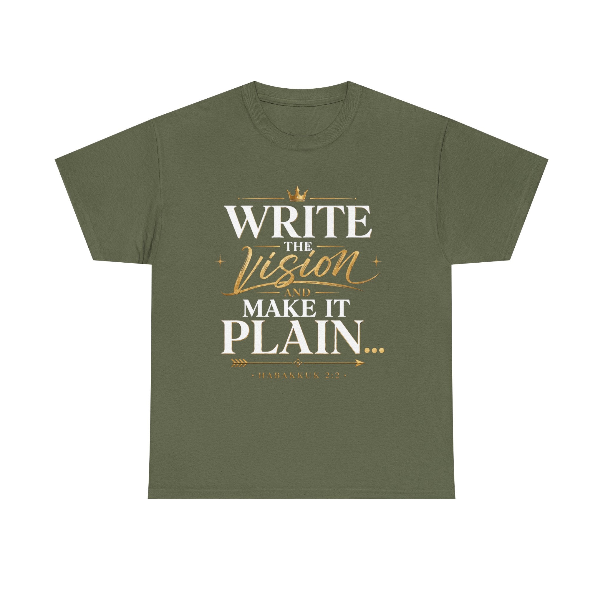 Write The Vision Plain T-Shirt — Hustle, Hardwork & Entrepreneur Gift