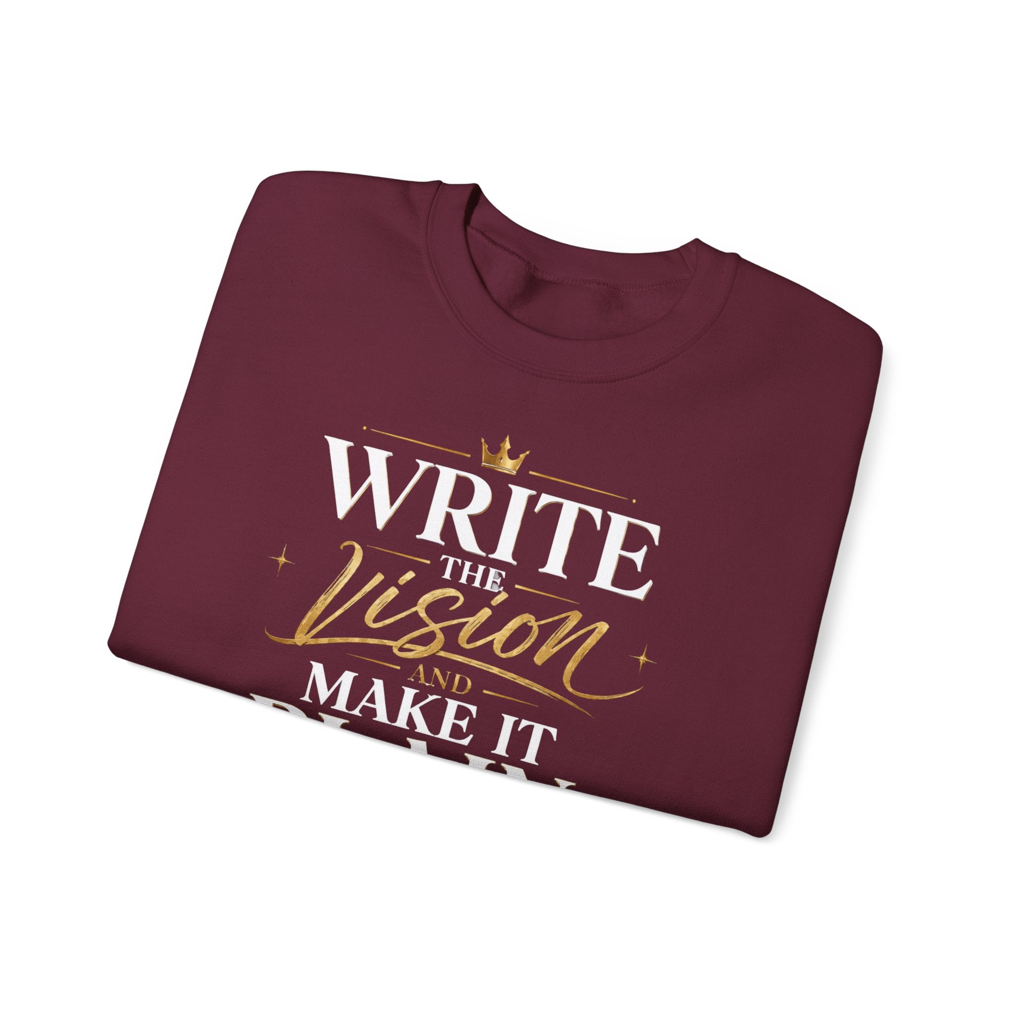 Write the Vision Crewneck Sweatshirt — Inspirational Christian Quote Pullover