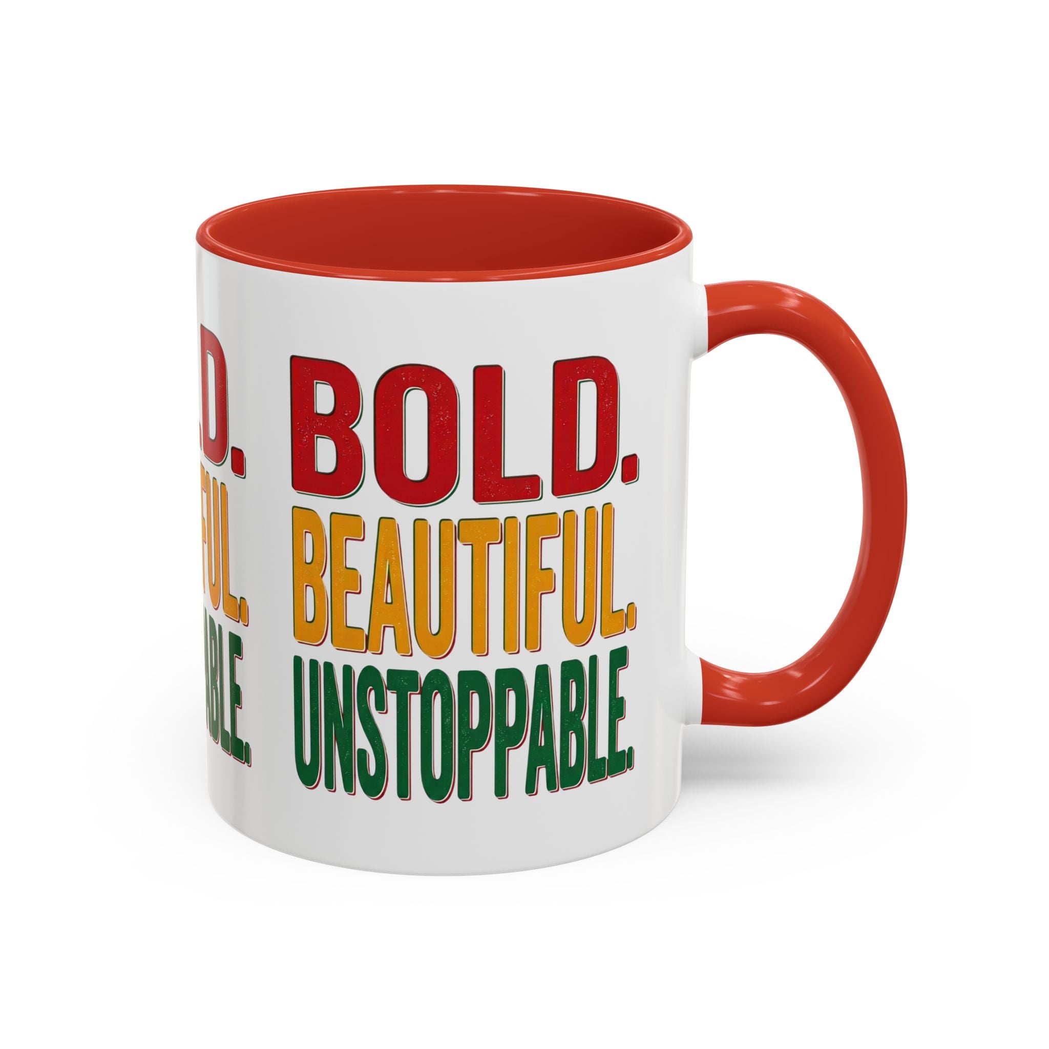 Bold Beautiful Unstoppable Accent Coffee Mug — Inspirational 11/15oz Gift