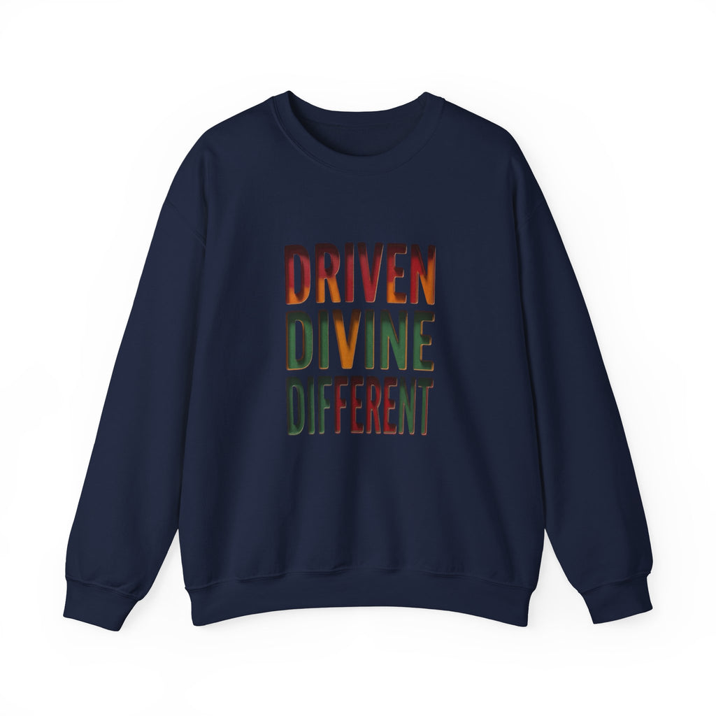 Driven Divine Different Sweatshirt | Juneteenth Pan-African Colors, Freedom Message