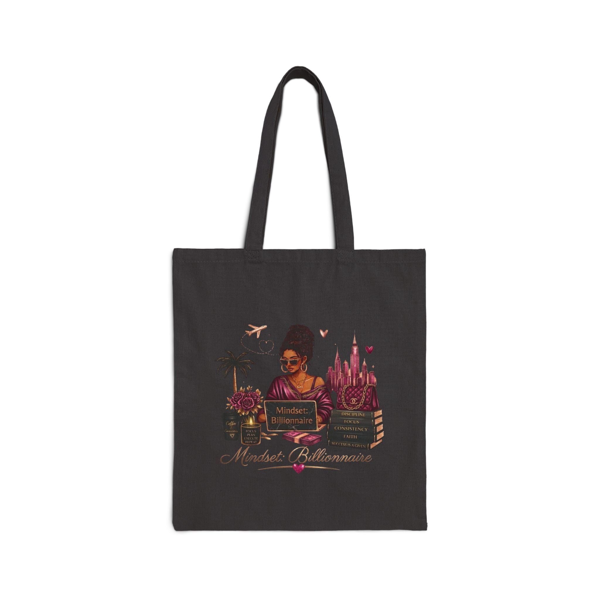 Canvas Tote Bag - "Moments of Empowerment" African American Woman Travel Market Tote