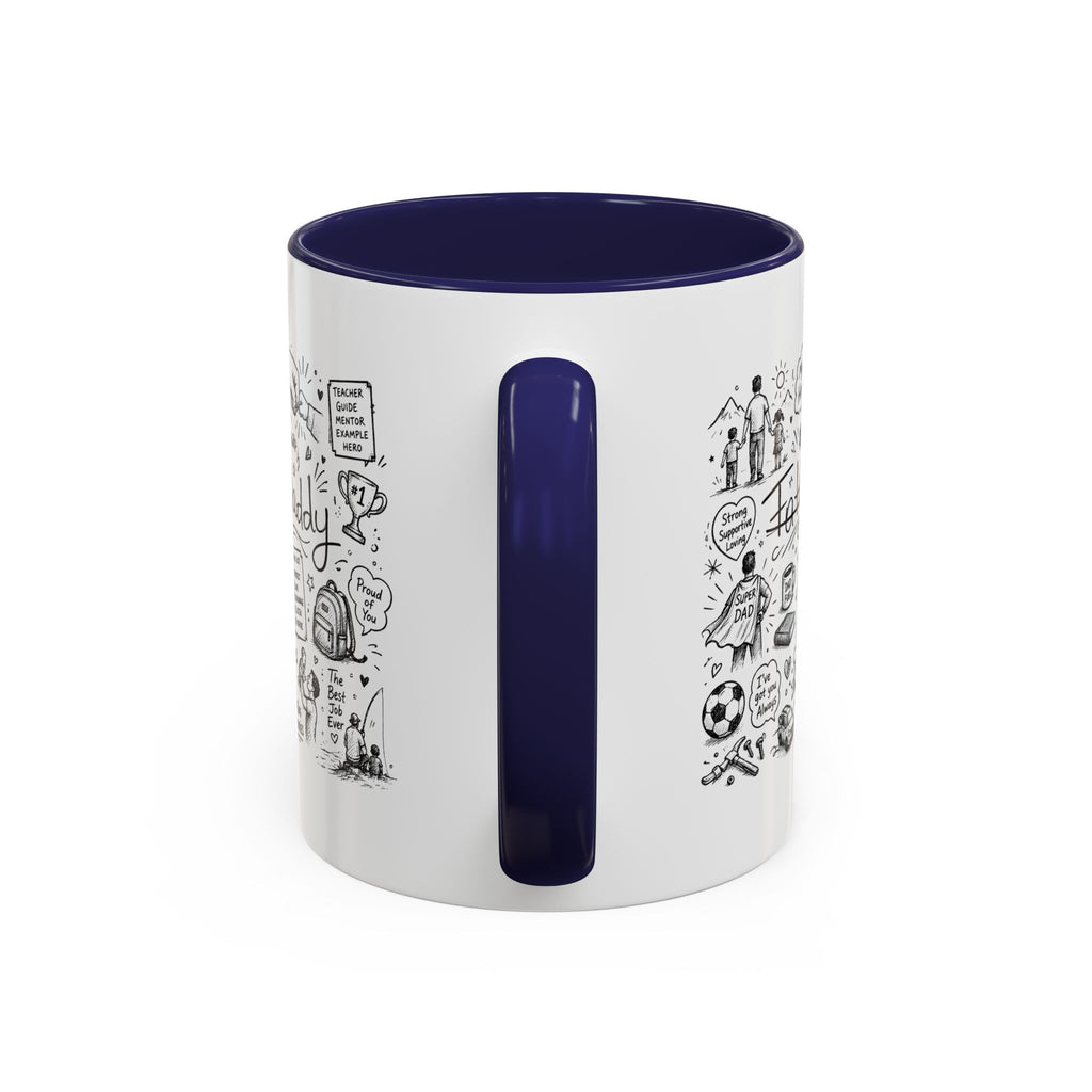 Father/Daddy Illustrated Memory Coffee Mug — Black Accent 11/15oz