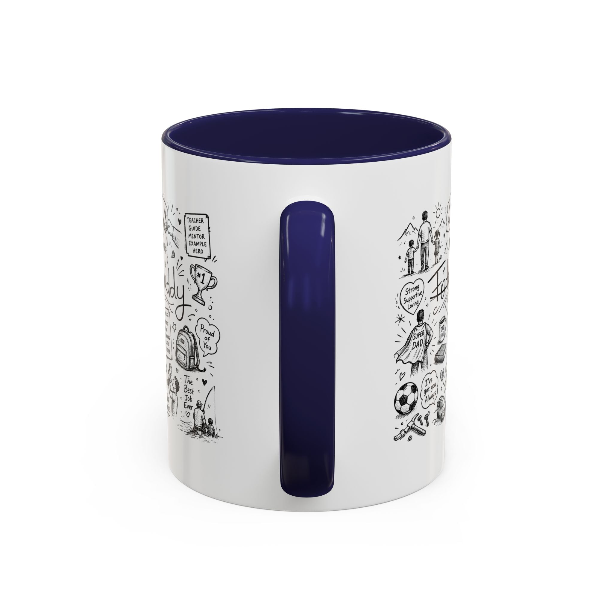 Father/Daddy Illustrated Memory Coffee Mug — Black Accent 11/15oz