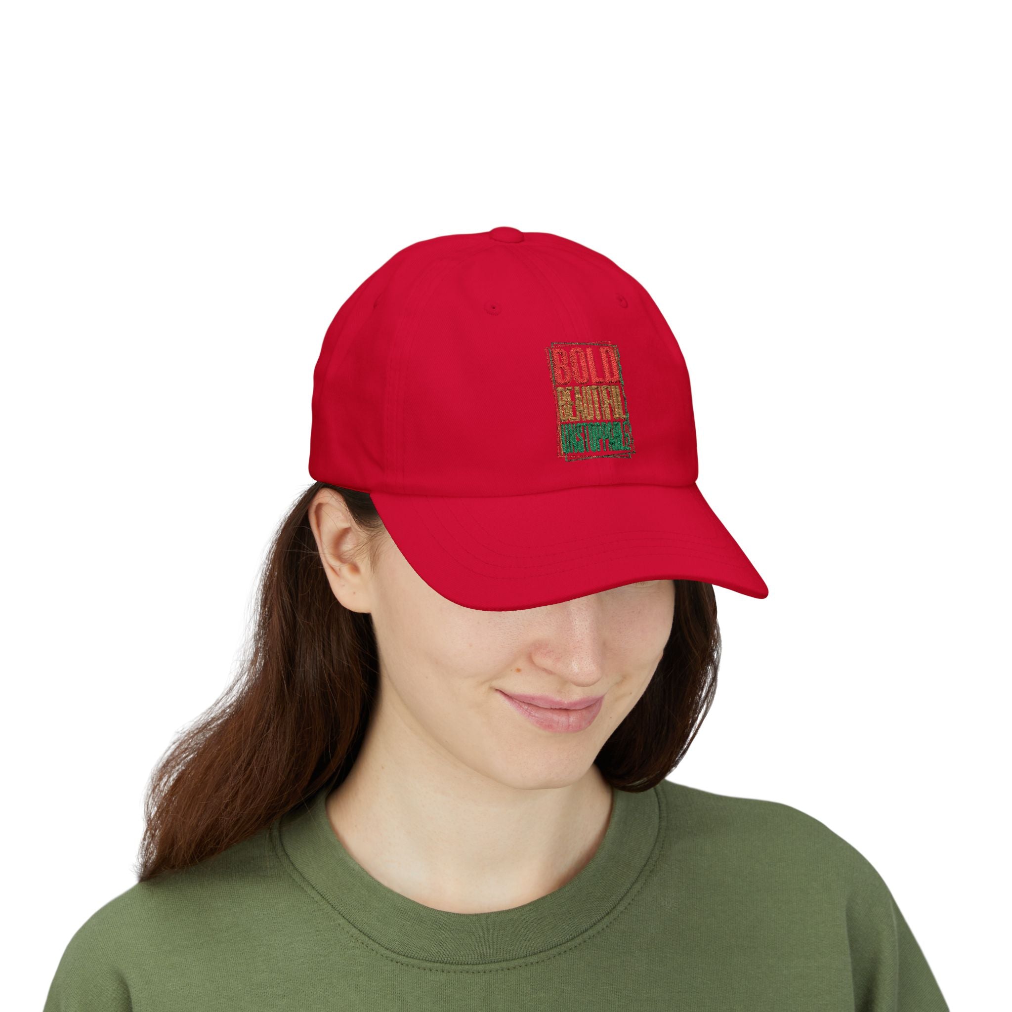 Dad Cap — "Bold, Beautiful, Unstoppable" Vintage Rasta Text Embroidered Hat