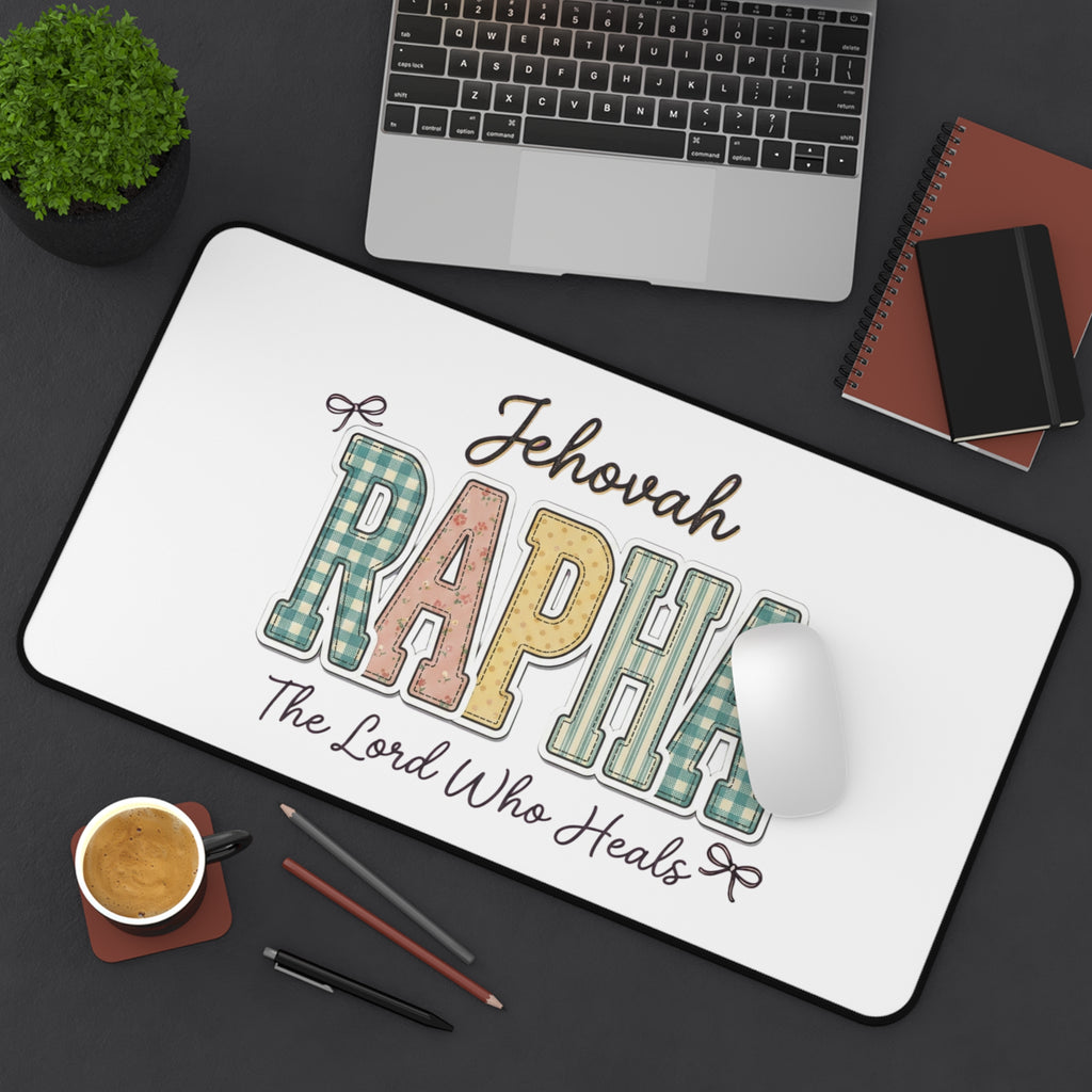 Jehovah Rapha Desk Mat – The Lord Who Heals Christian Mouse Pad