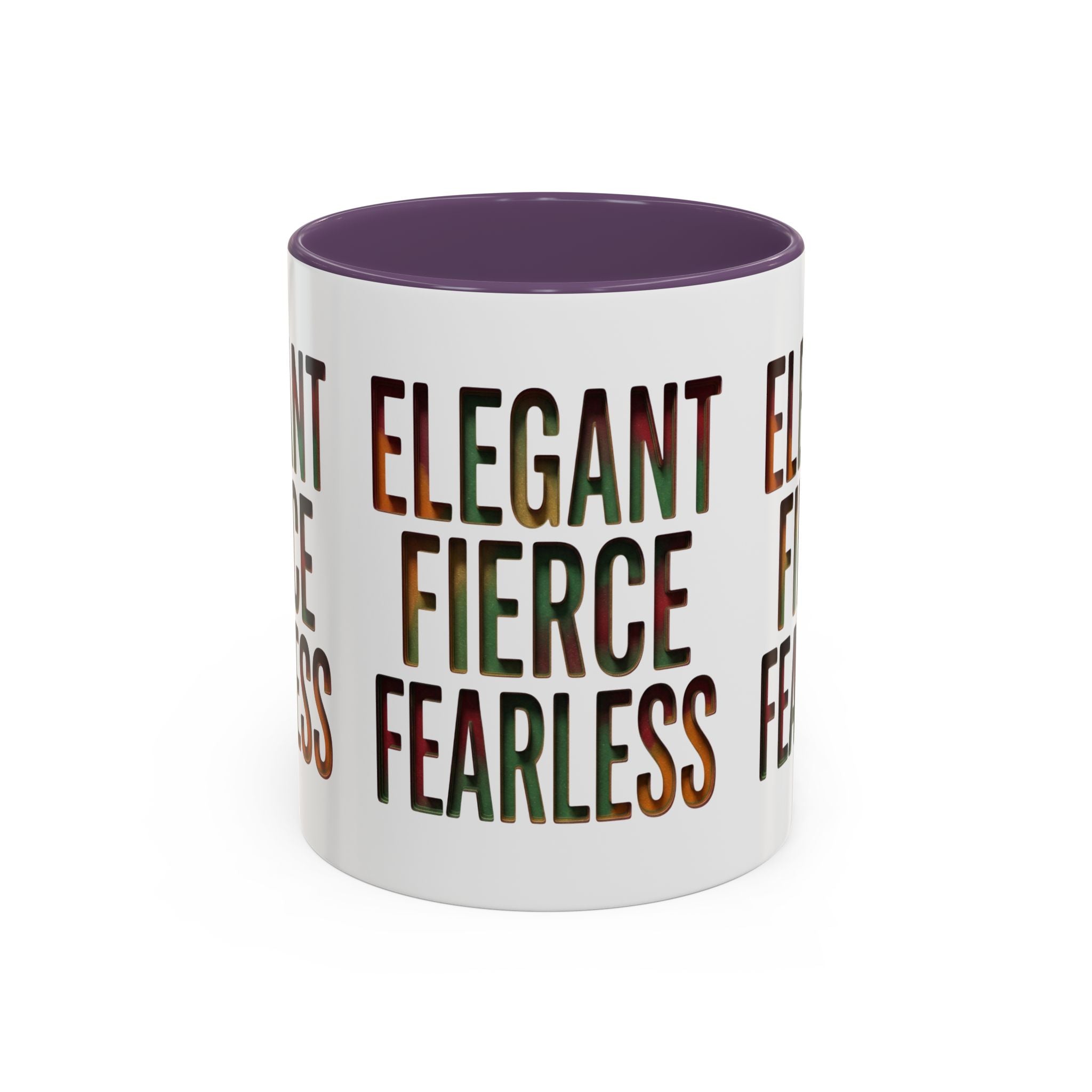 Elegant Fierce Fearless Coffee Mug — Inspirational Accent Mug (11/15oz)