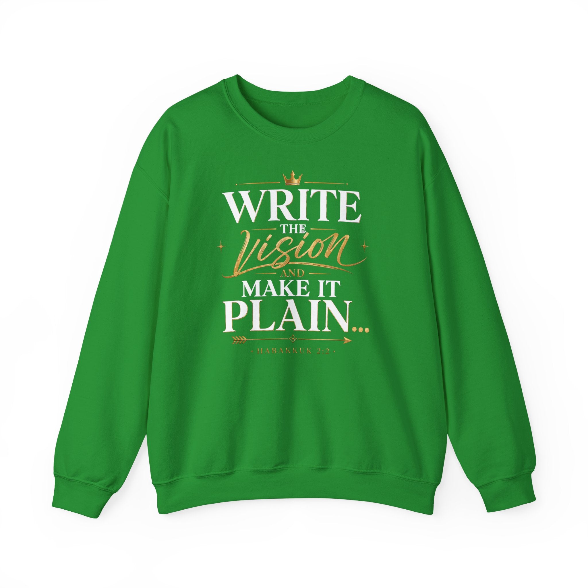 Write the Vision Crewneck Sweatshirt — Inspirational Christian Quote Pullover