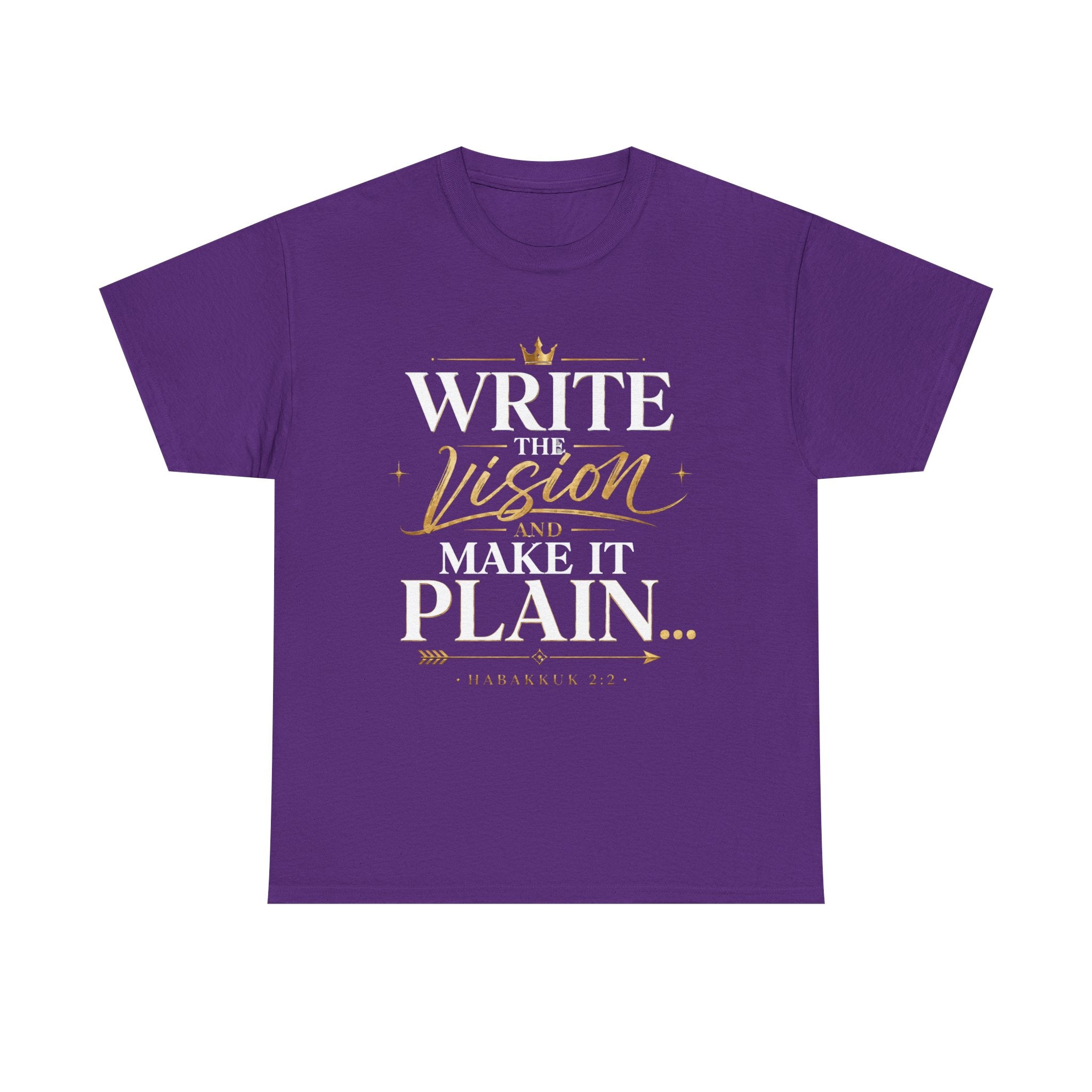Write The Vision Plain T-Shirt — Hustle, Hardwork & Entrepreneur Gift
