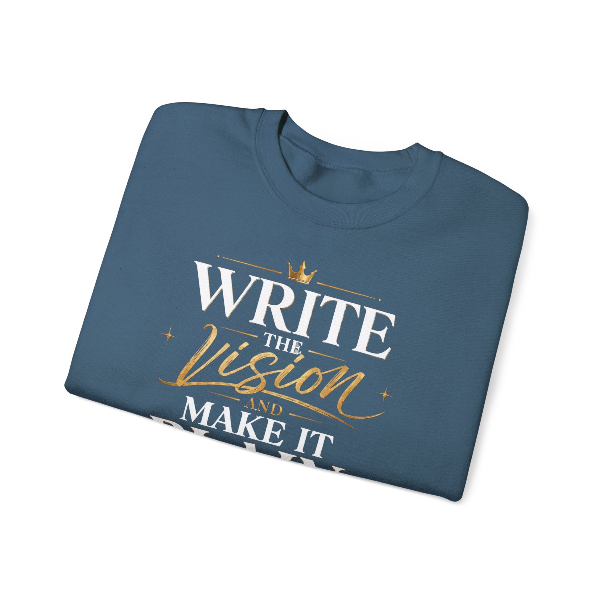 Write the Vision Crewneck Sweatshirt — Inspirational Christian Quote Pullover