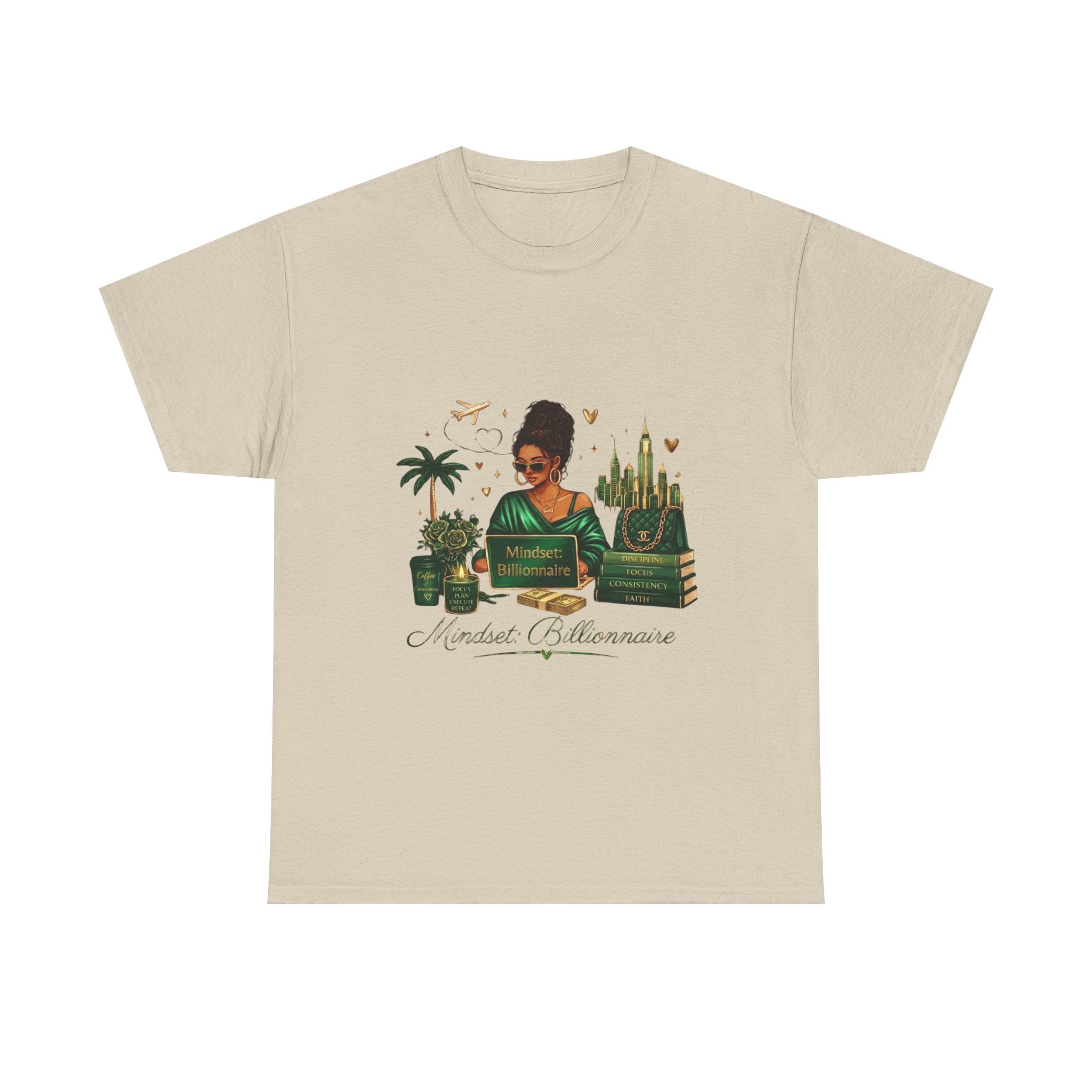 T-Shirt — Mindset Billionaire Graphic Tee (Empowerment, Travel & Success Design)