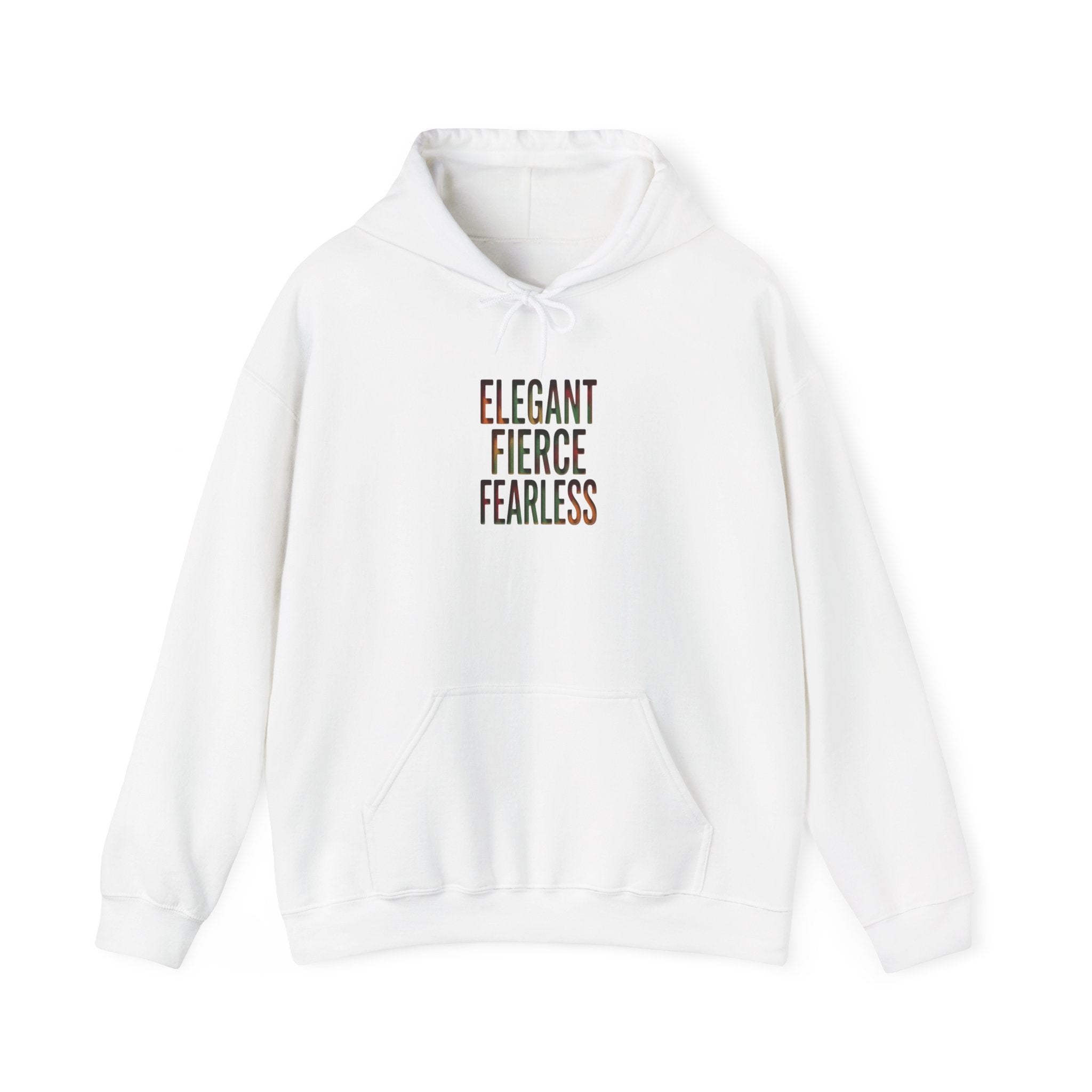 Elegant Fierce Fearless Hoodie | Juneteenth Black Pride, Pan-African Colors
