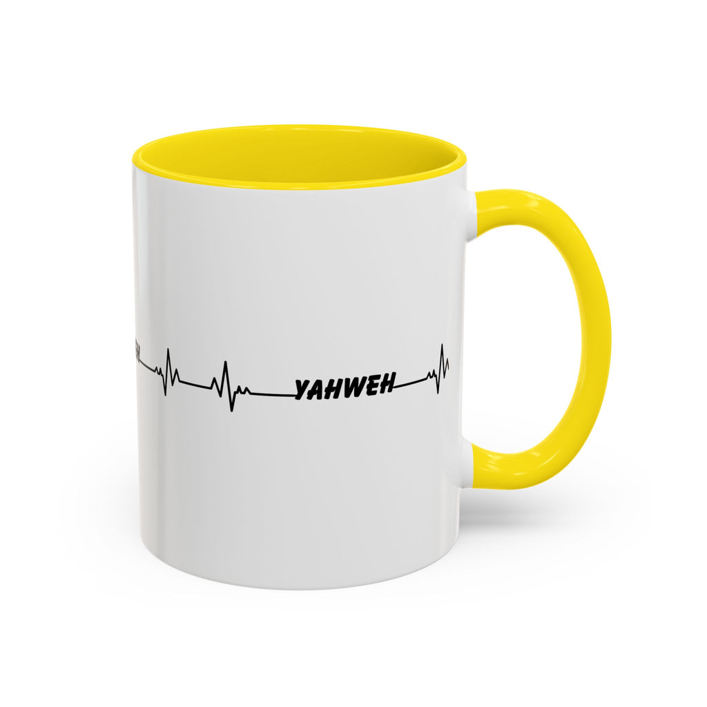 Yahweh Heartbeat Accent Coffee Mug — Christian Faith Prayer Gift (11/15oz)