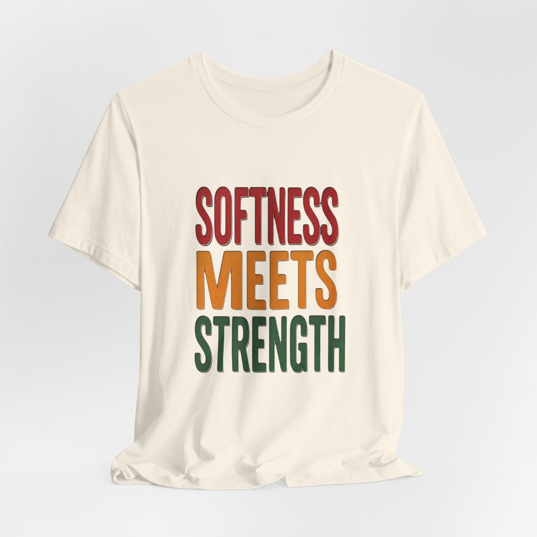 Softness Meets Strength T-Shirt | Juneteenth Pan-African Colors, Black Pride Tee