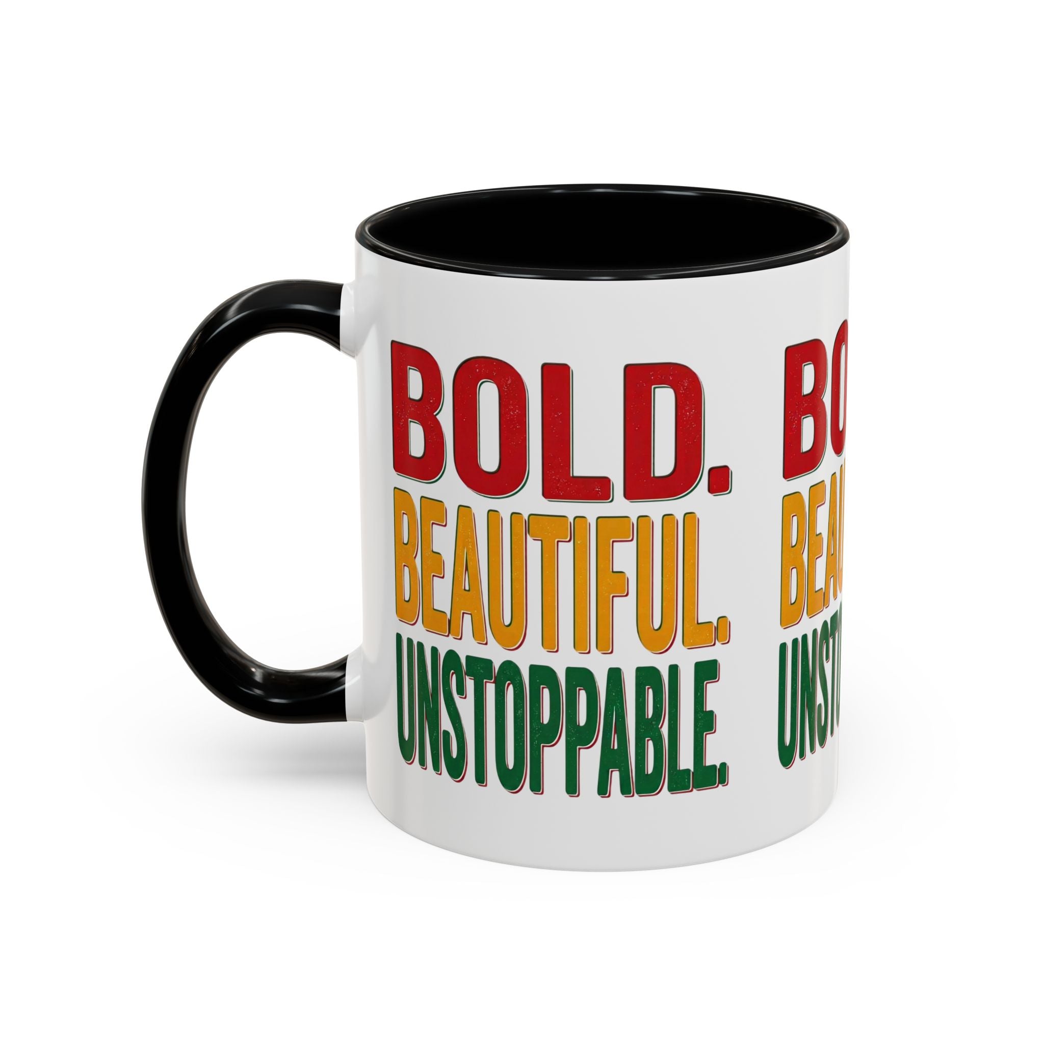 Bold Beautiful Unstoppable Accent Coffee Mug — Inspirational 11/15oz Gift