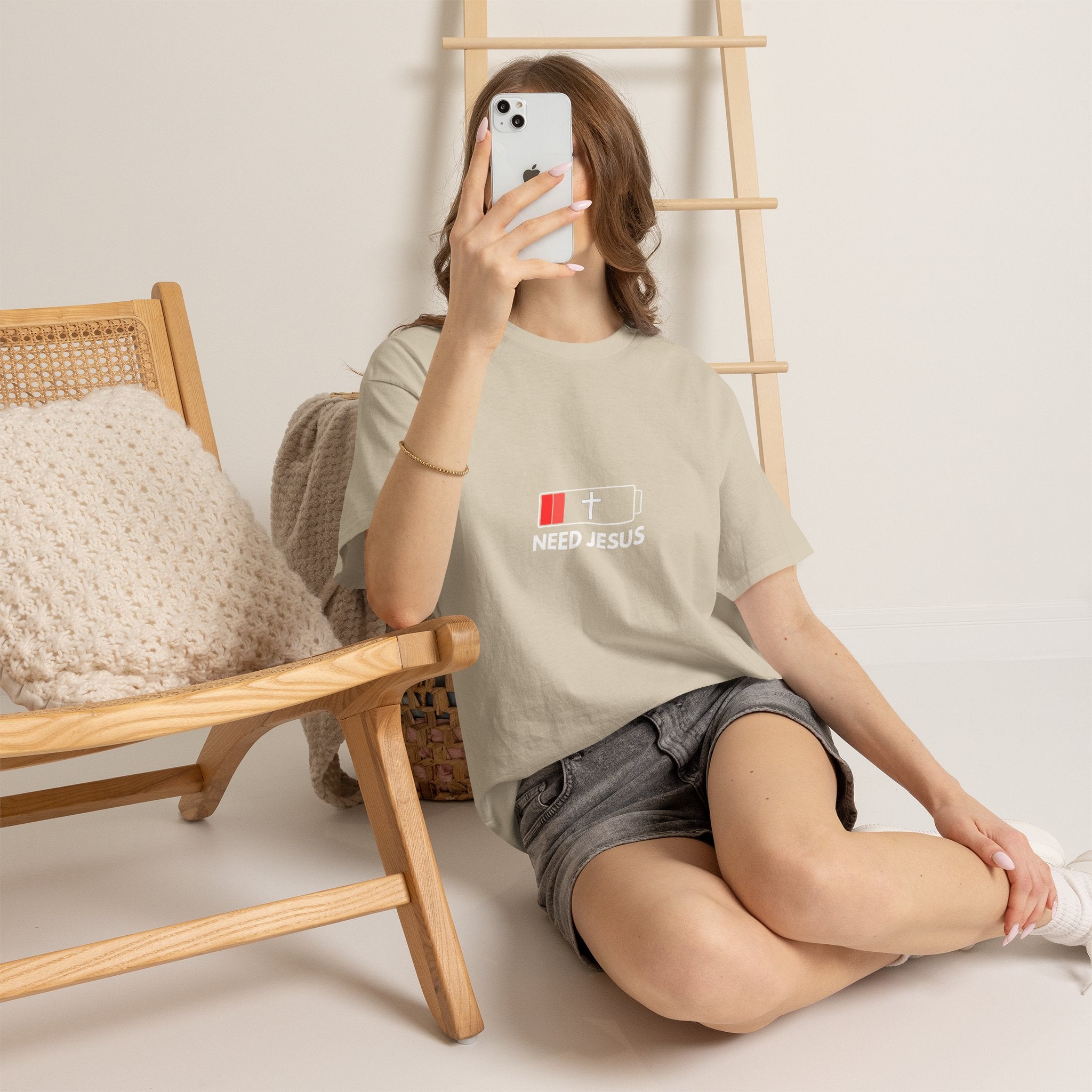 Need Jesus Low Battery Christian T-Shirt
