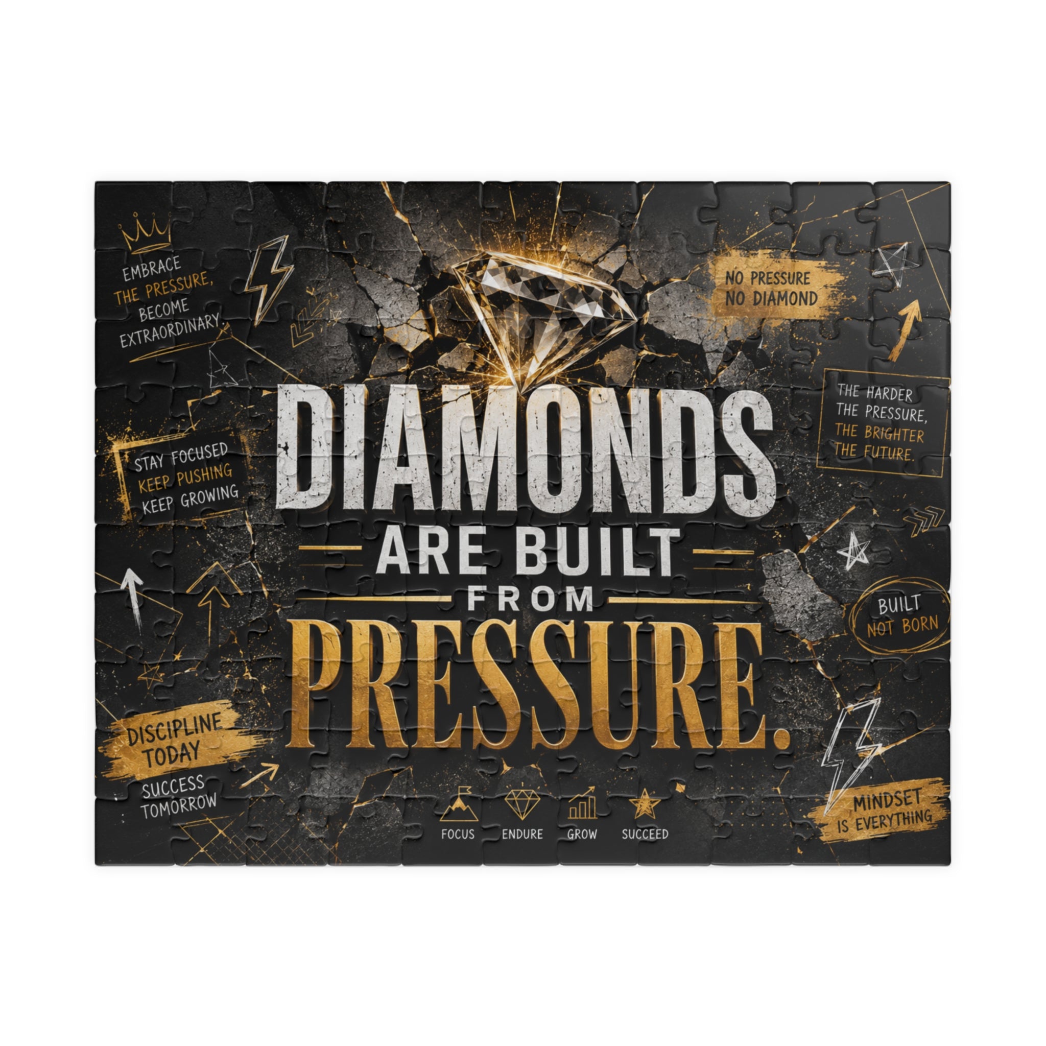Diamonds Are Built From Pressure — Motivational Puzzle (520–1014 pcs)