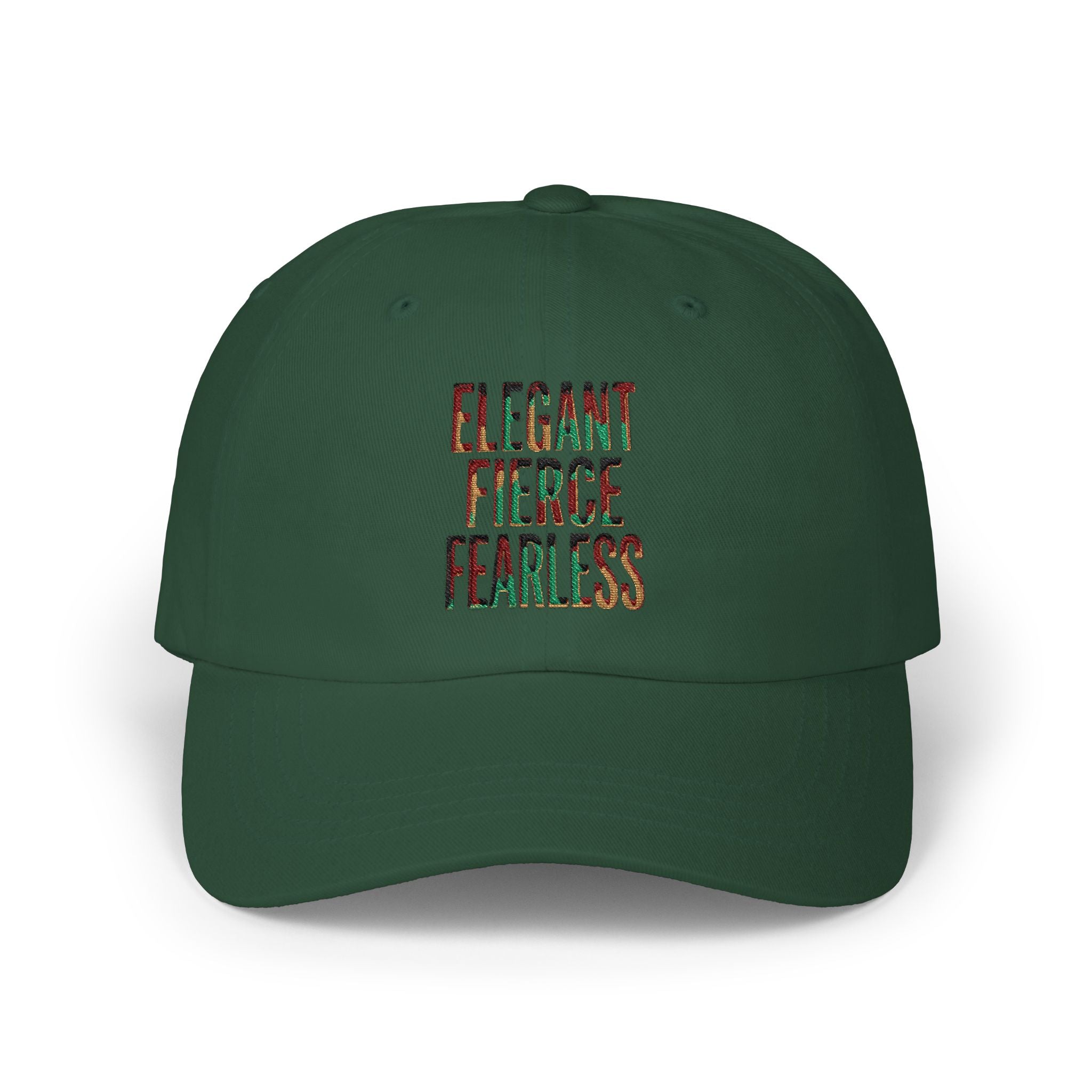 Dad Cap — Elegant Fierce Fearless Floral Embroidered Hat