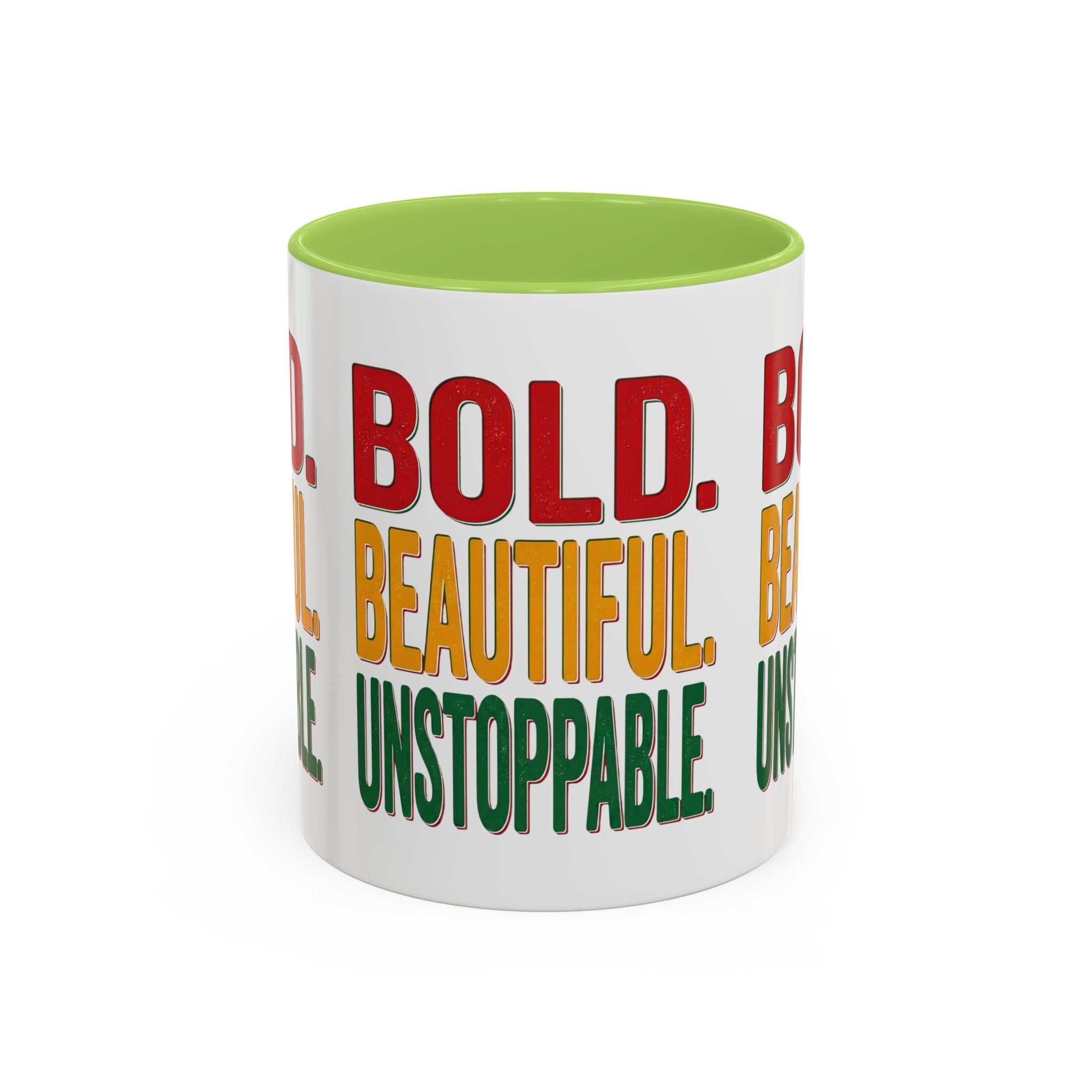 Bold Beautiful Unstoppable Accent Coffee Mug — Inspirational 11/15oz Gift