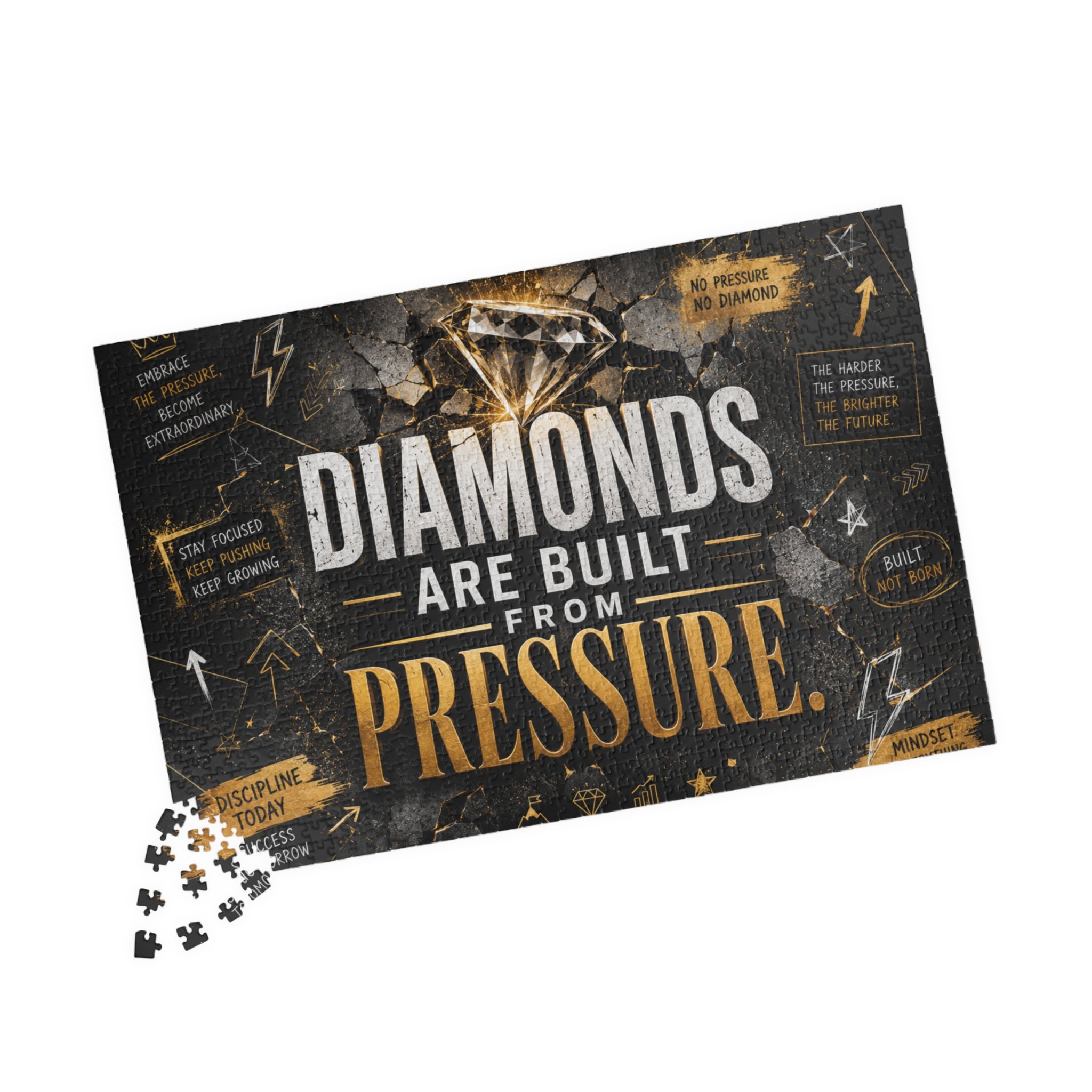 Diamonds Are Built From Pressure — Motivational Puzzle (520–1014 pcs)