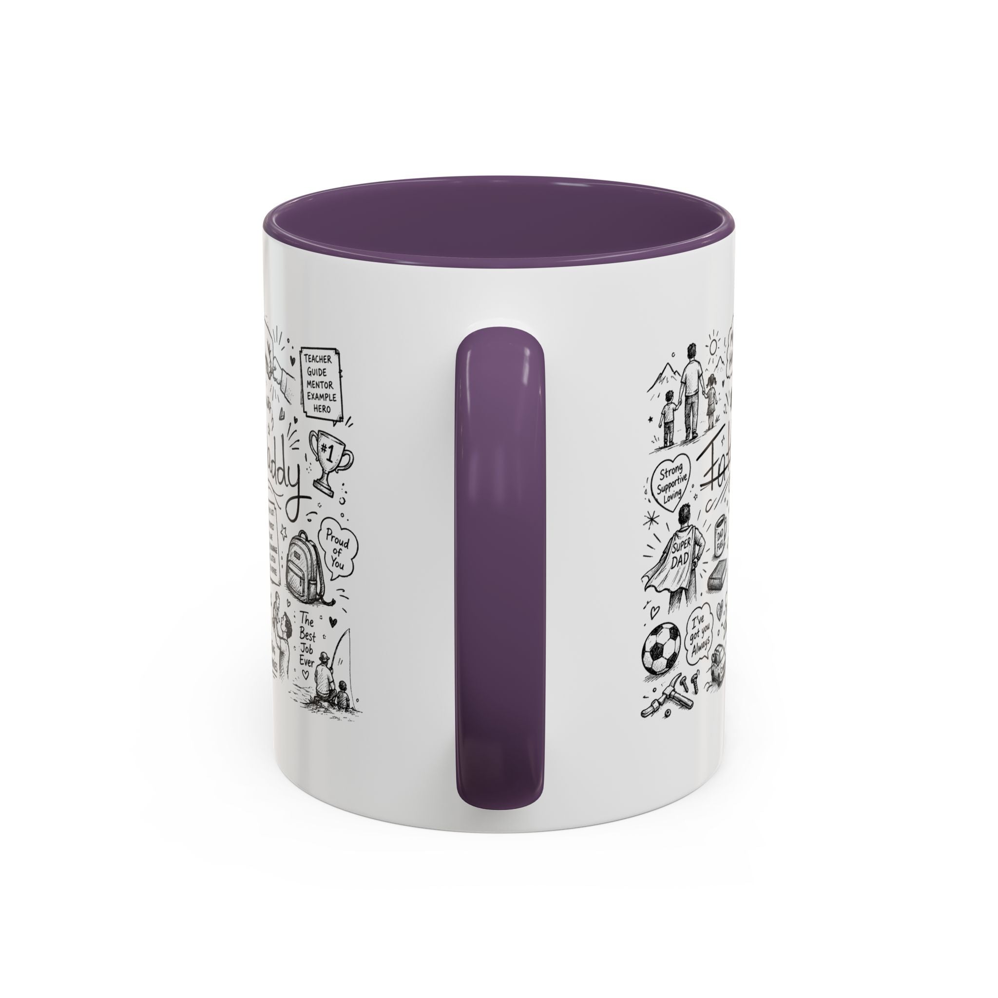 Father/Daddy Illustrated Memory Coffee Mug — Black Accent 11/15oz