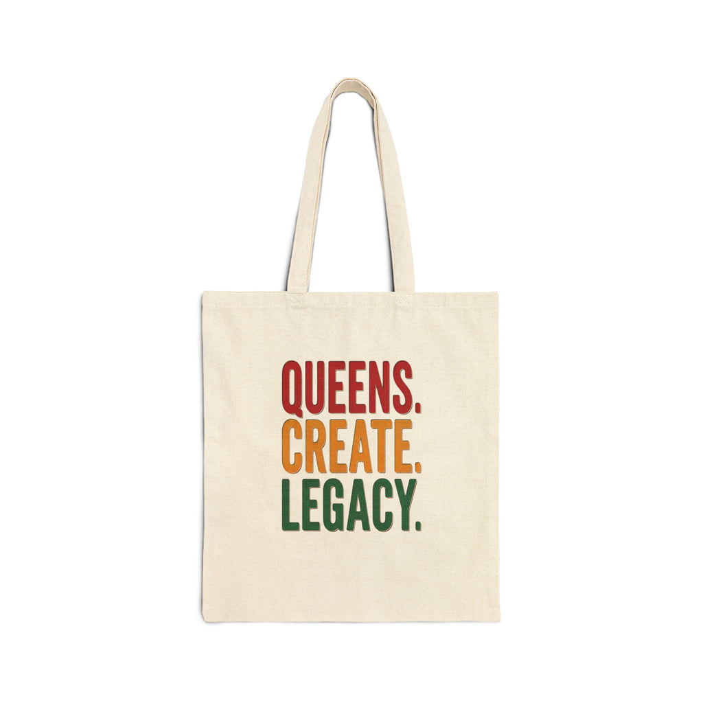 Queens Create Legacy Tote | Juneteenth Pan-African 1865 Freedom Typography