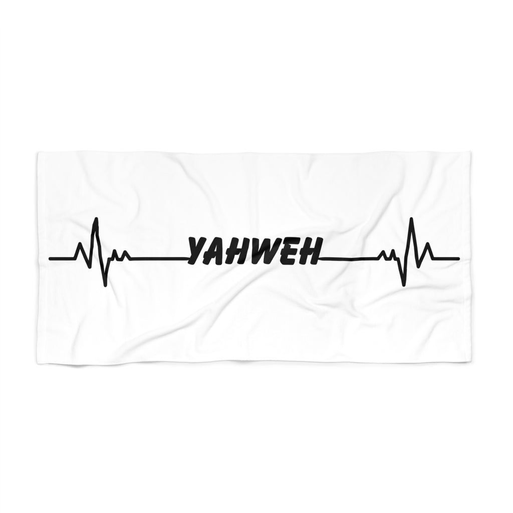 YAHWEH Heartbeat Beach Towel – Christian Faith Scripture Beach & Pool Towel